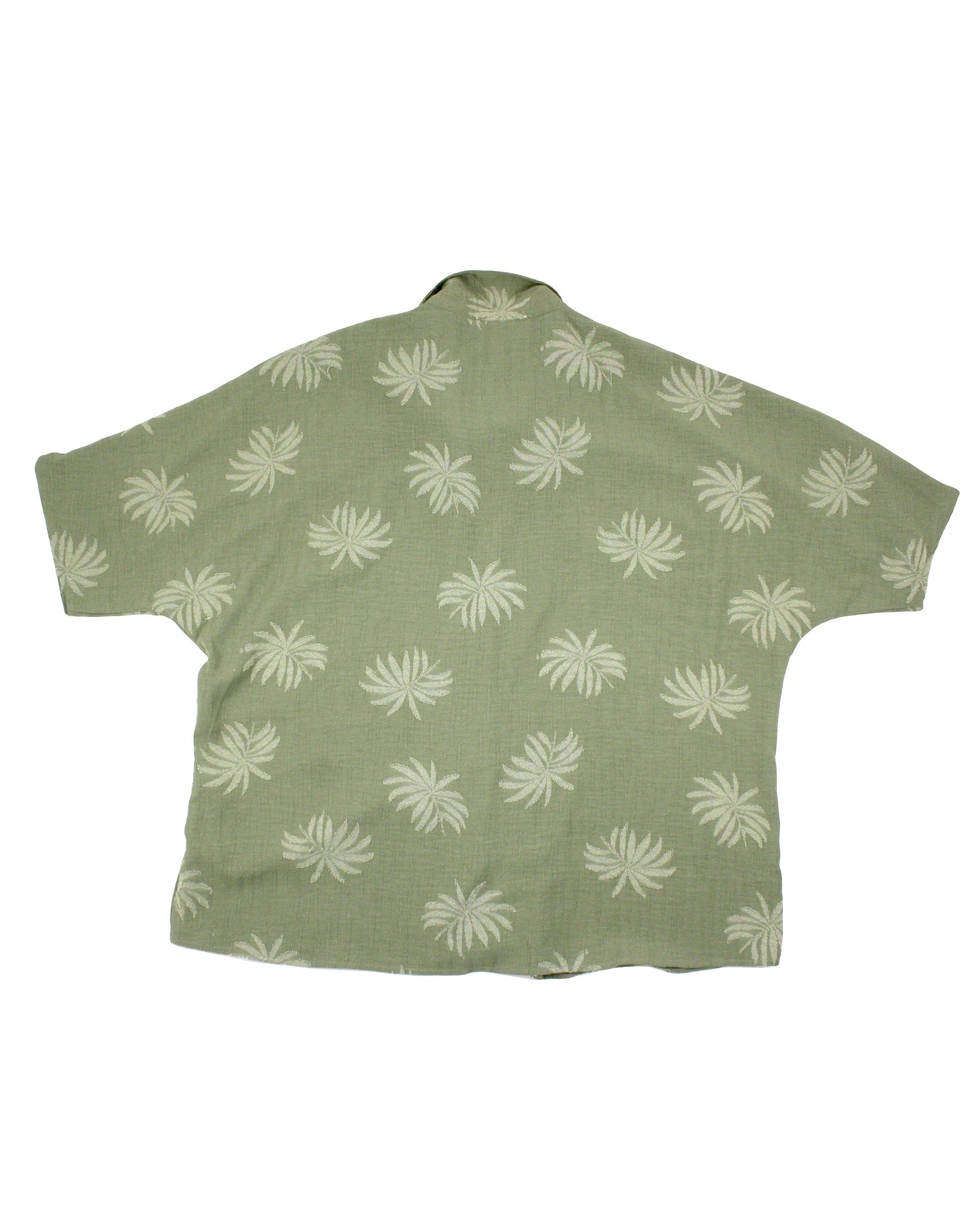 C By One Women's Green Floral Embroidered Short Sleeve Shirt – Size L
