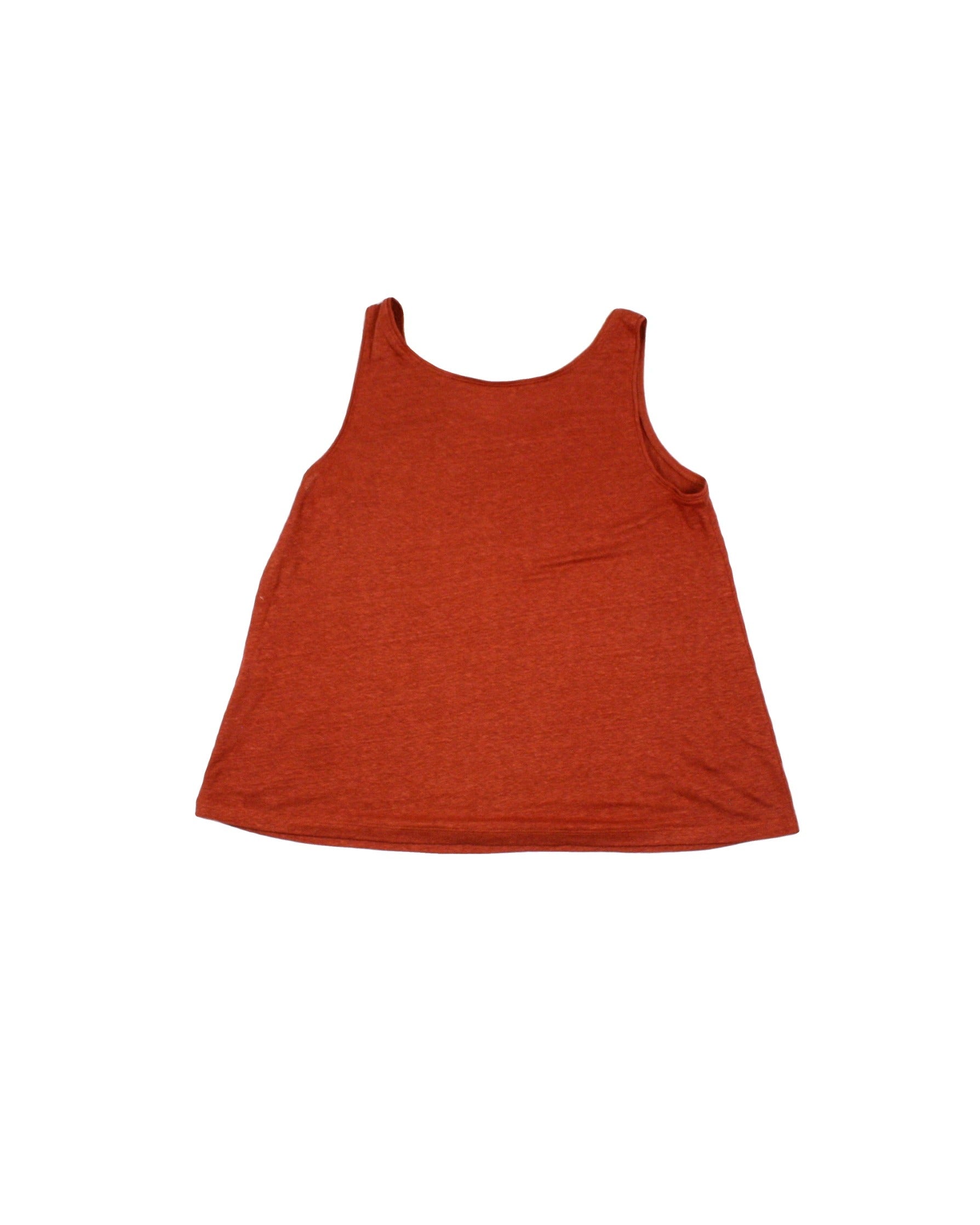 Eileen Fisher Women's Dark Orange Sleeveless Linen Knit Top – Size XXS