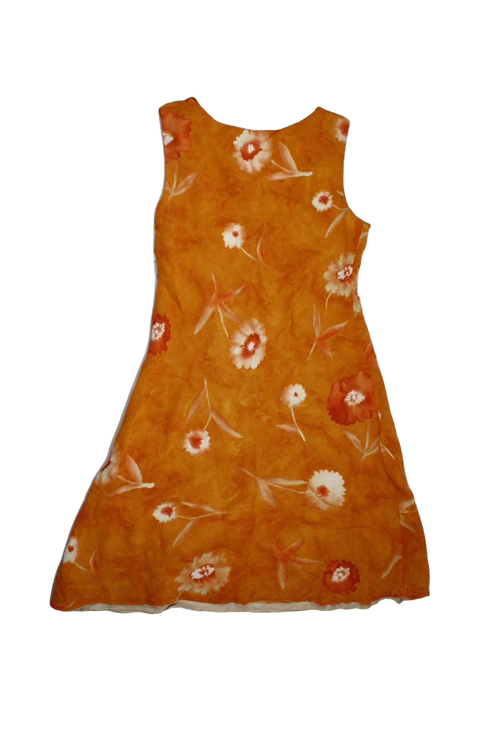 Rouje Women's Orange, White, and Dark Orange Floral Midi Dress