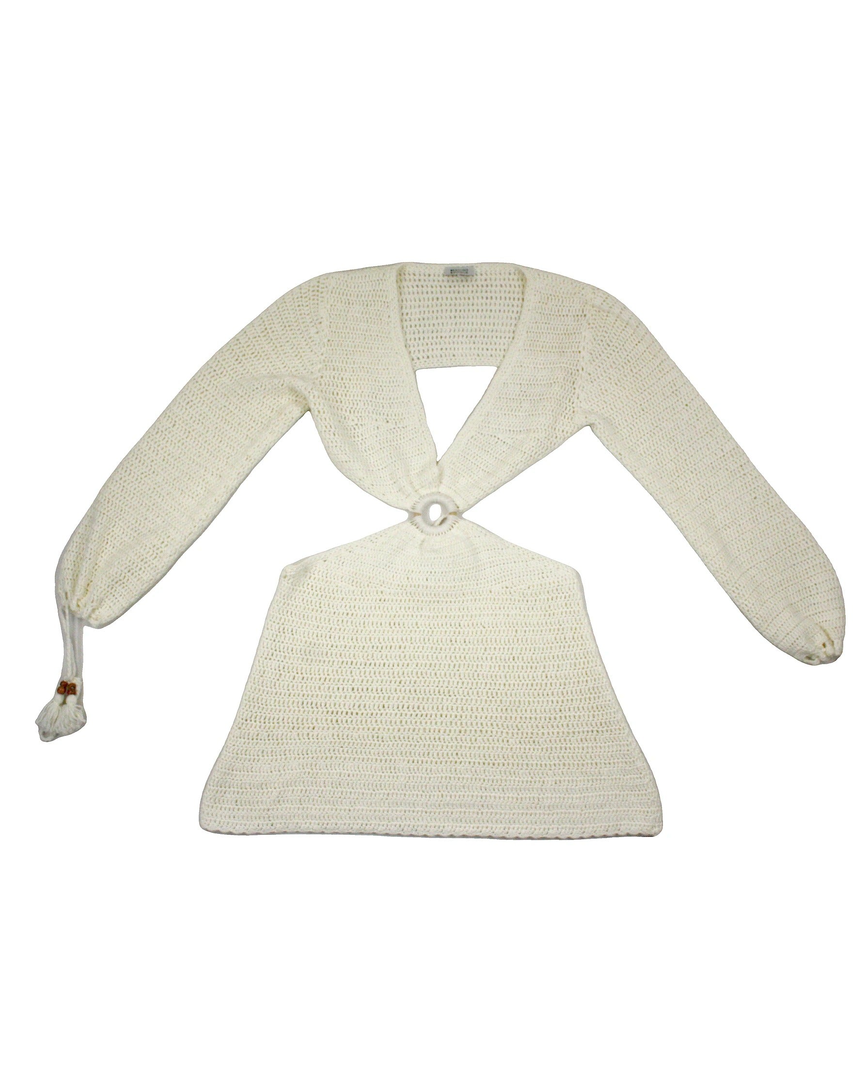 Beginning Boutique Women's Cream Crochet Long Sleeve Dress – Size 10