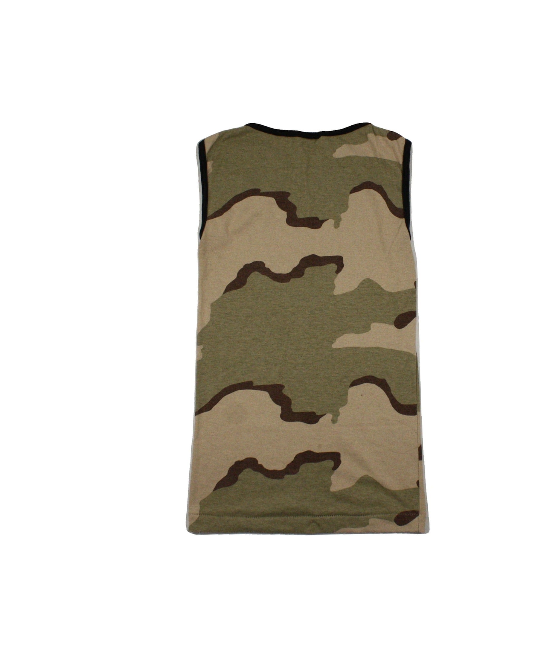 Edith A. Miller Women's Olive, Tan, and Brown Camo Sleeveless Top