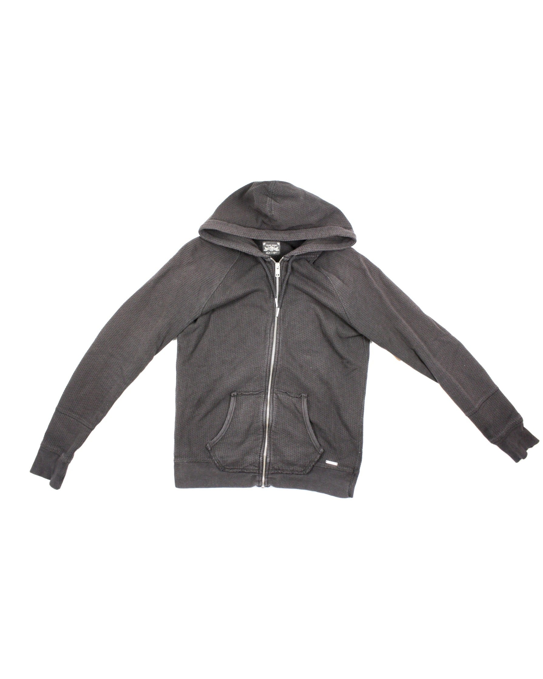 Diesel Men's Black Long Sleeve Hooded Sweatshirt with Front Zip
