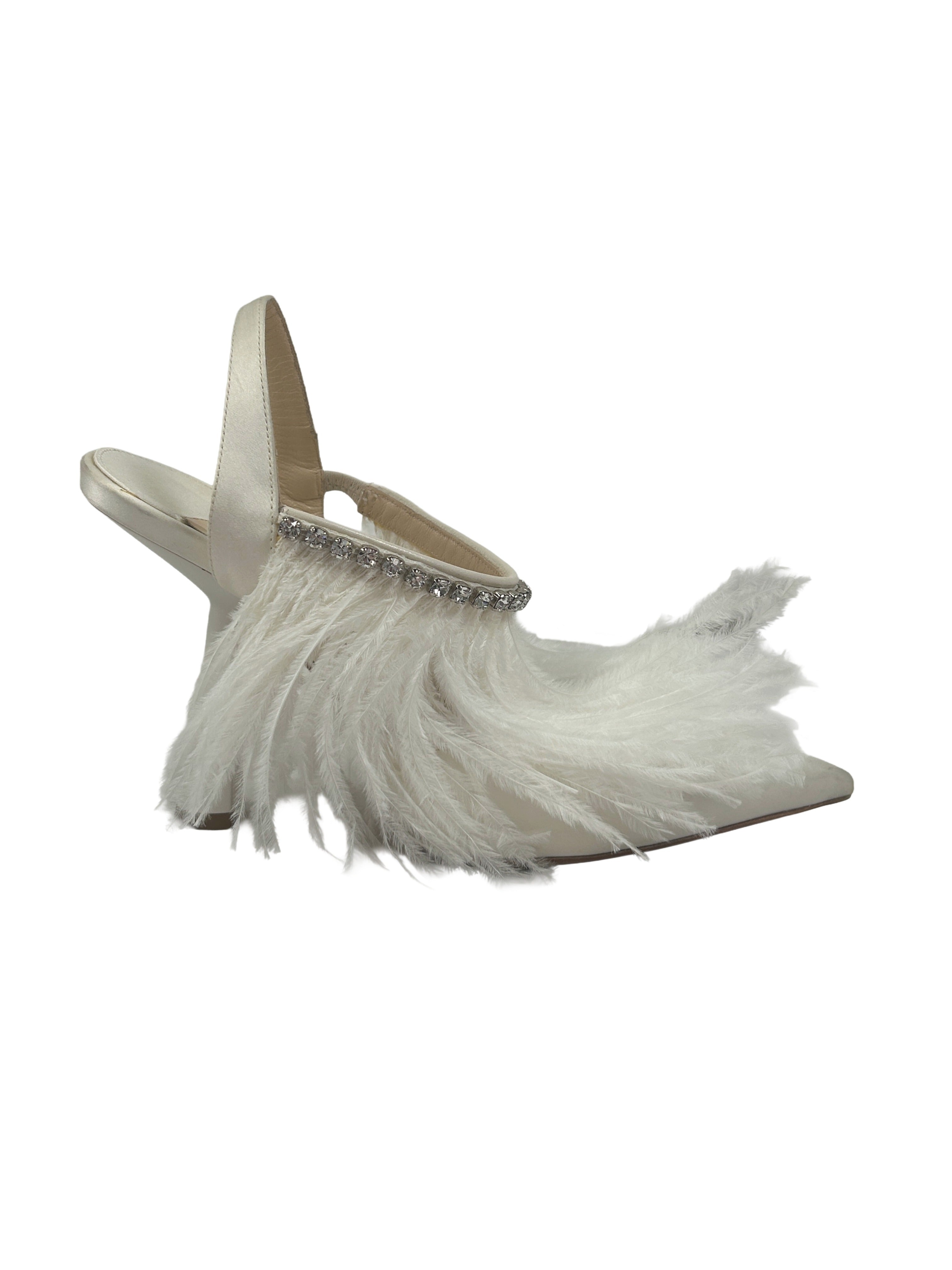 Jimmy Choo Size 37 Ambre Feathered Pumps