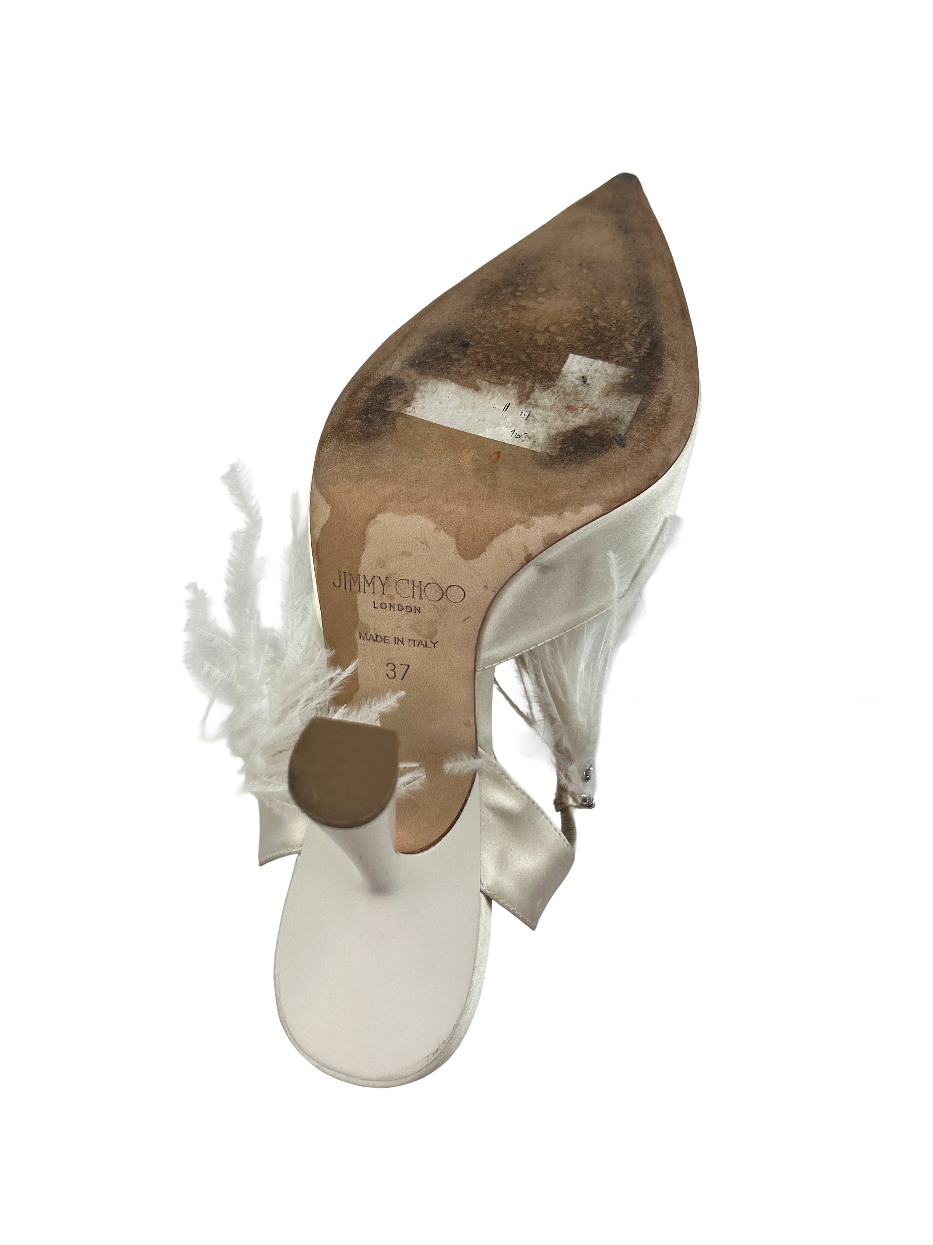 Jimmy Choo Size 37 Ambre Feathered Pumps