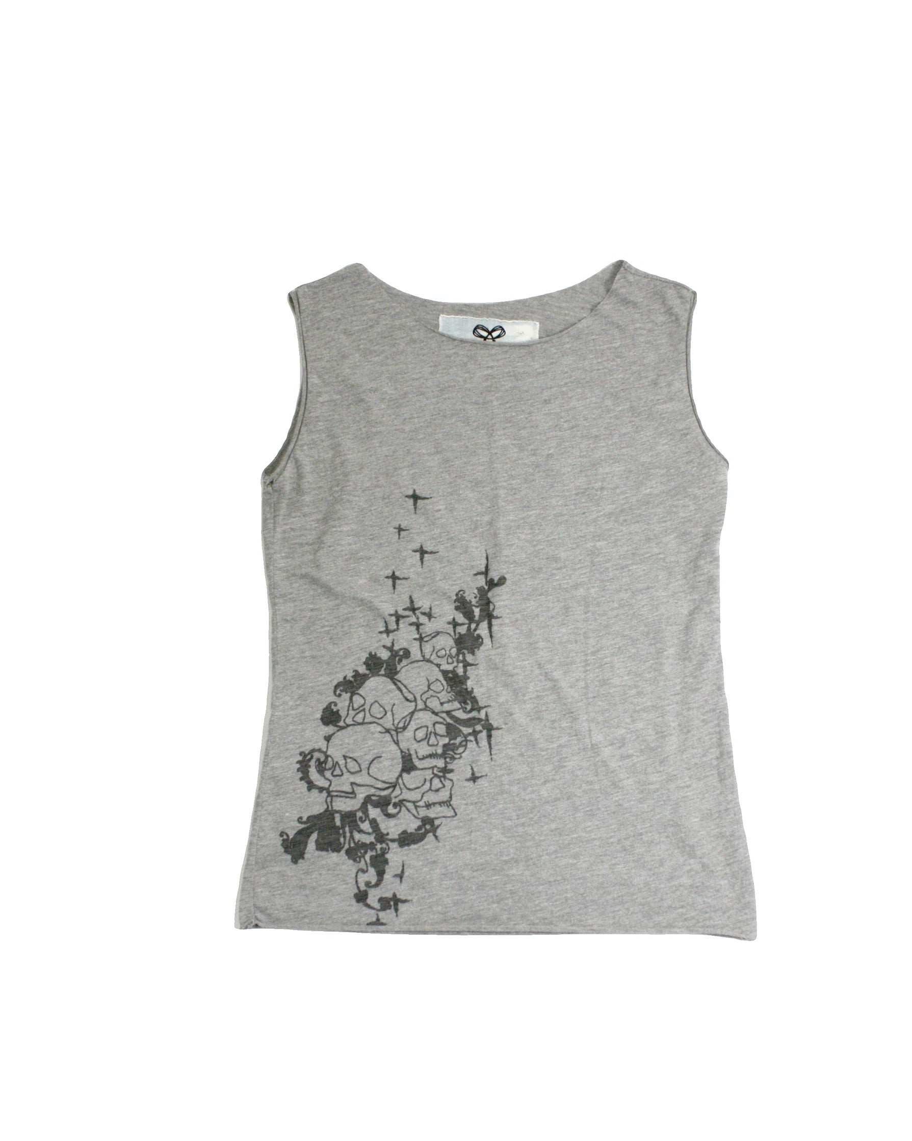 Tna Women's Grey and Black Sleeveless Graphic Top – Size S