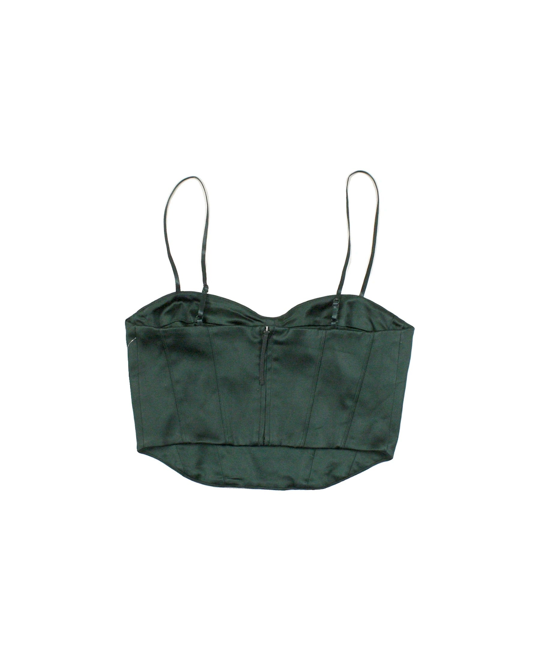 Sunday Best Women's Green Cropped Spaghetti Strap Top – Size L – As Is