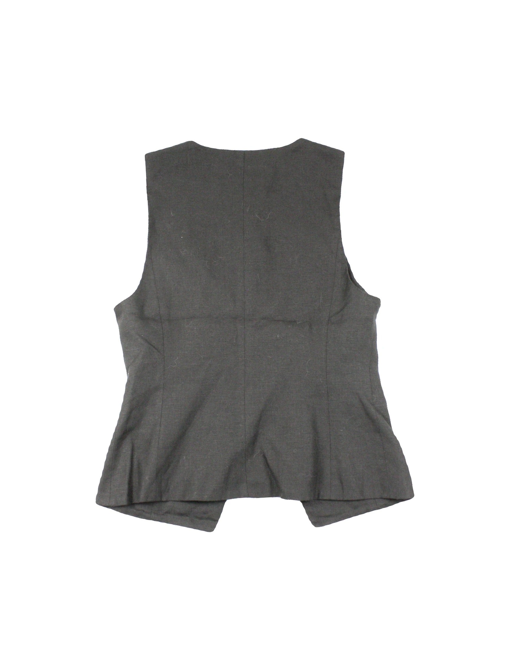 Wilfred Women's Black Linen Button-Up Vest – Size 8