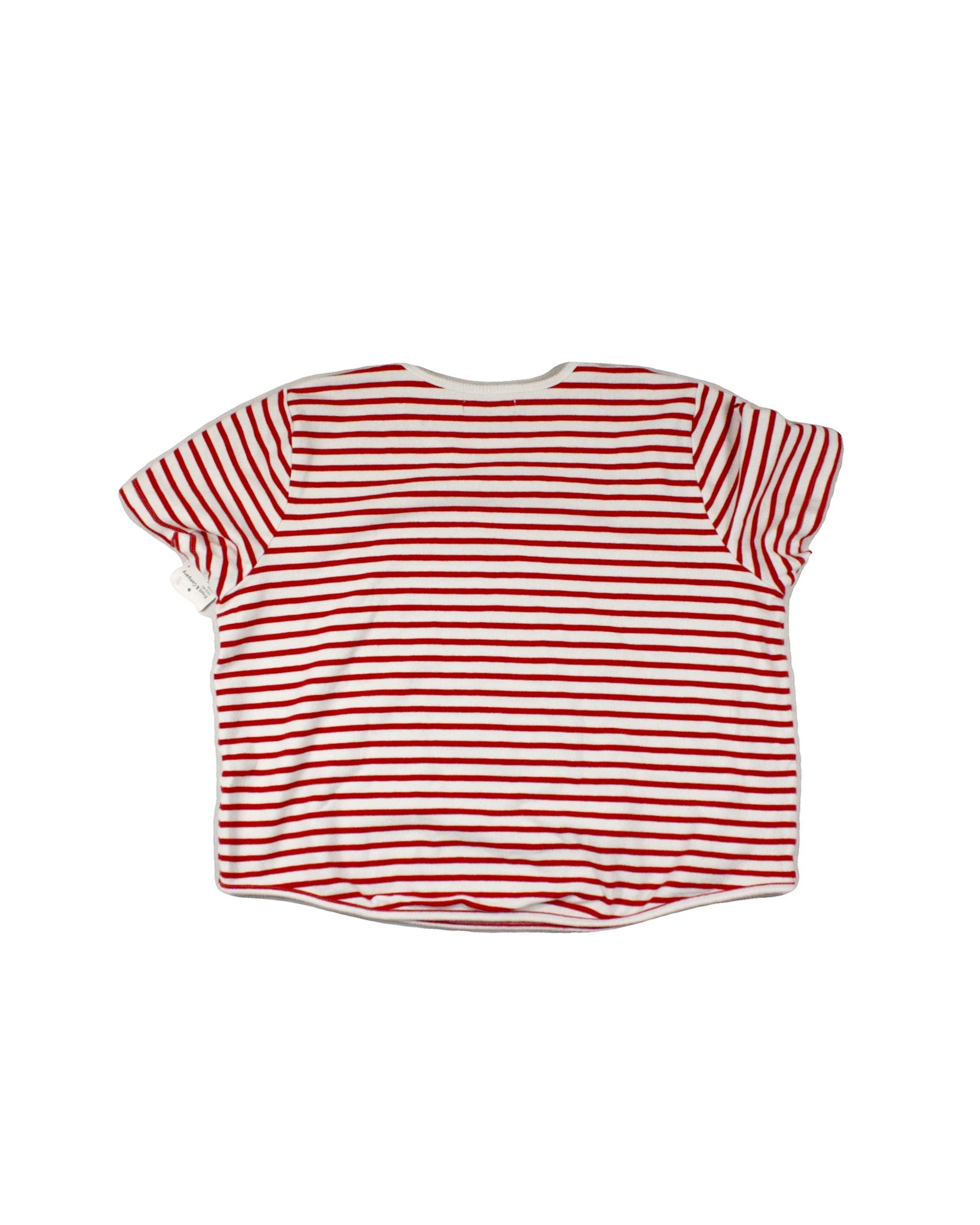 Oak + Fort Women's White and Red Striped Short Sleeve Top – Size XL