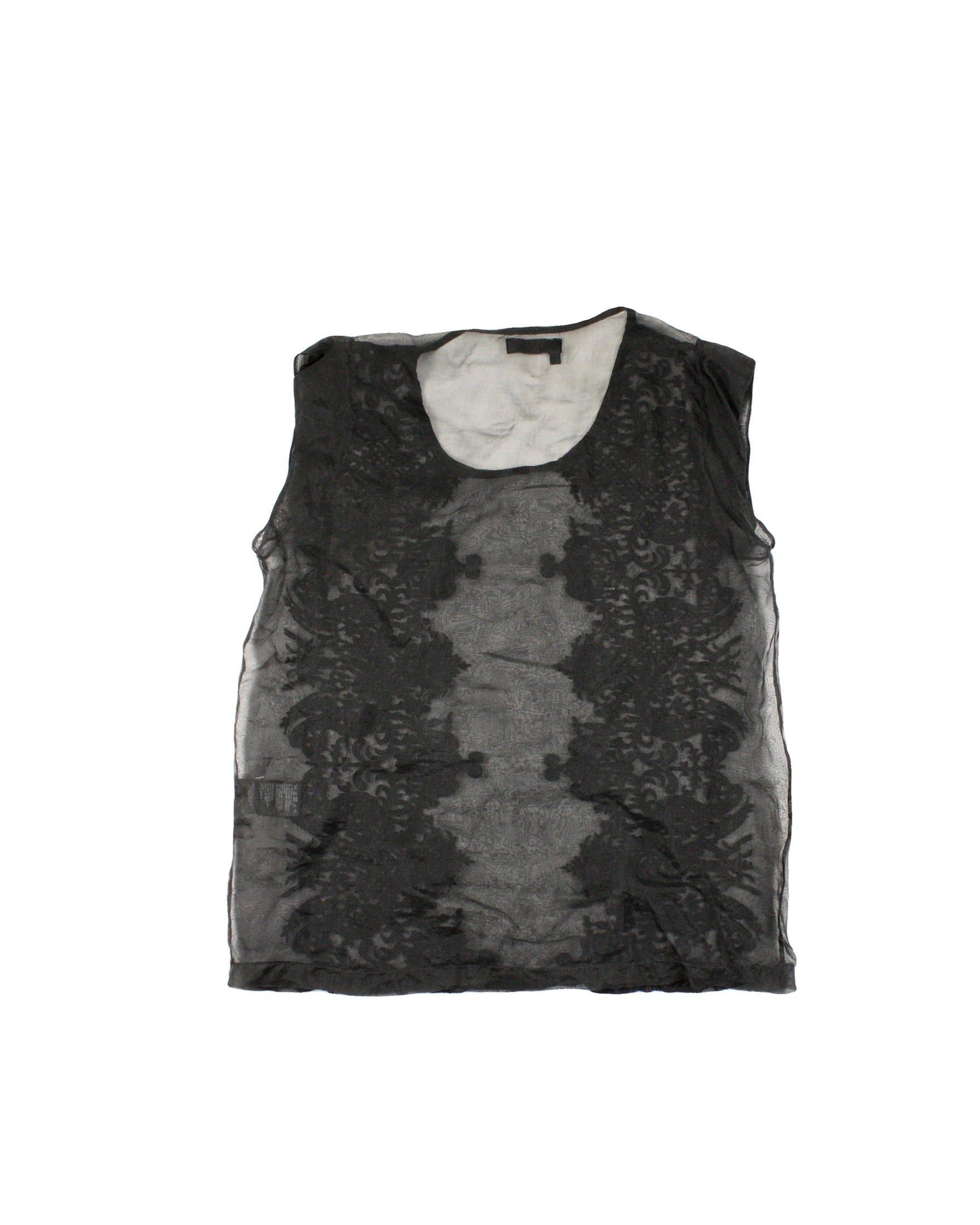 The Kooples Women's Black Silk Sleeveless Embroidered Top – Size L – As Is