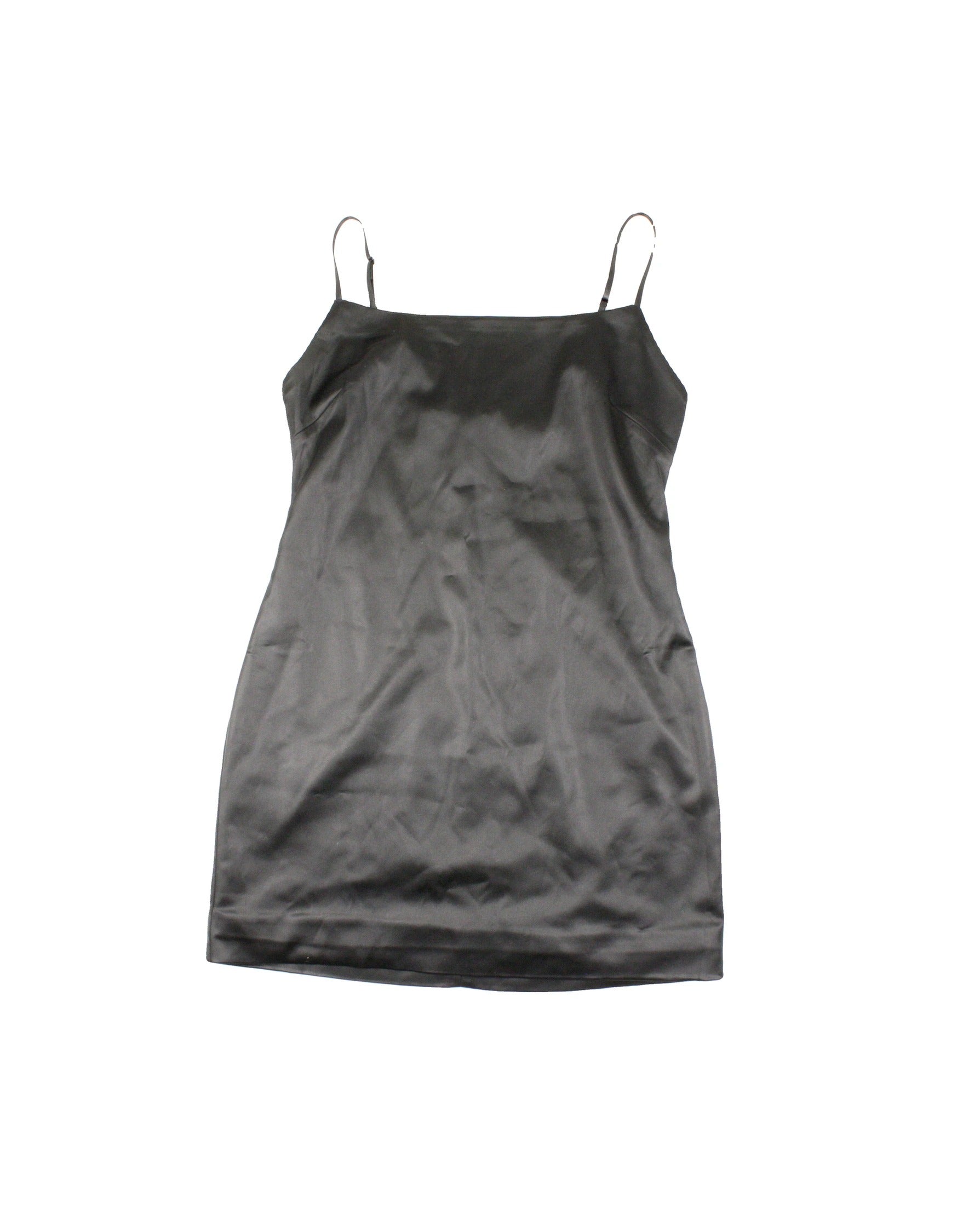 Ten by Aritzia Women's Black Satin Sleeveless Mini Dress