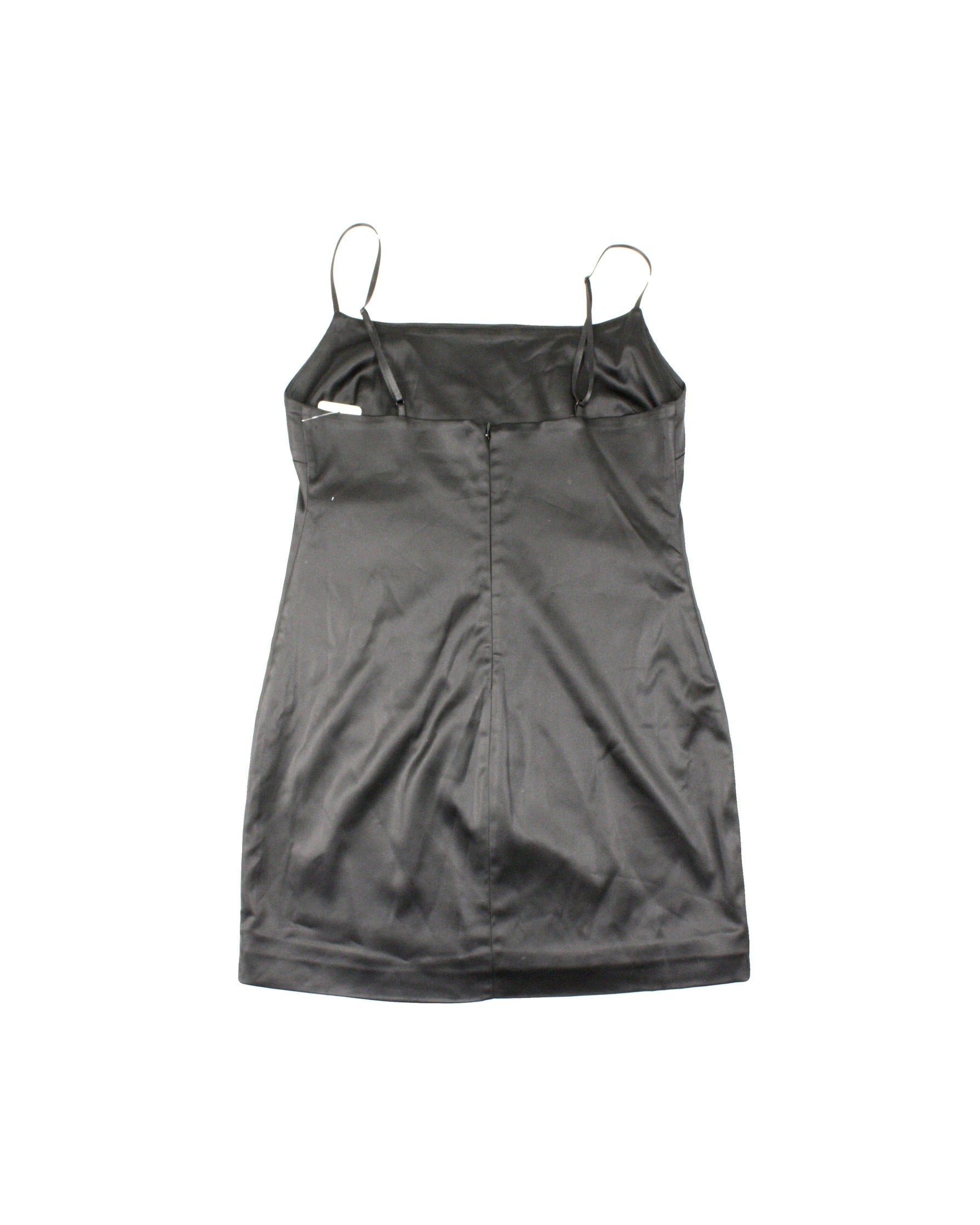 Ten by Aritzia Women's Black Satin Sleeveless Mini Dress