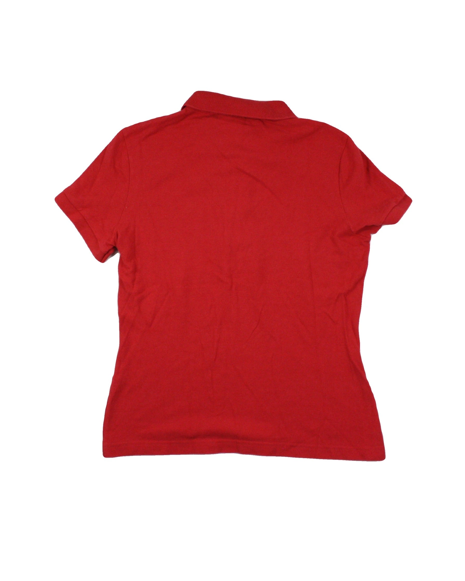 Lacoste Women's Red Fitted Short Sleeve Polo Top – Size 40