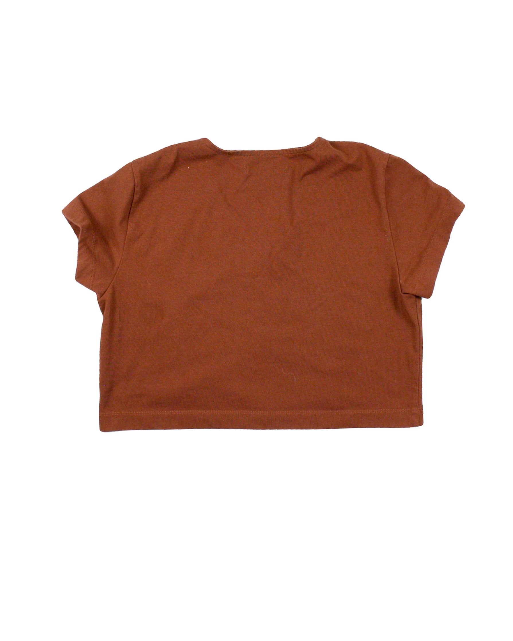 Oak + Fort Women's Brown Cropped Short Sleeve Button-Up Top – Size S