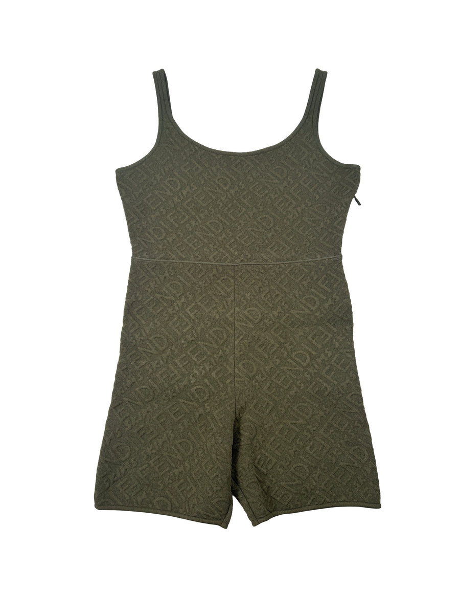Fendi x Skims Size 42 Embossed Knit Jumpsuit