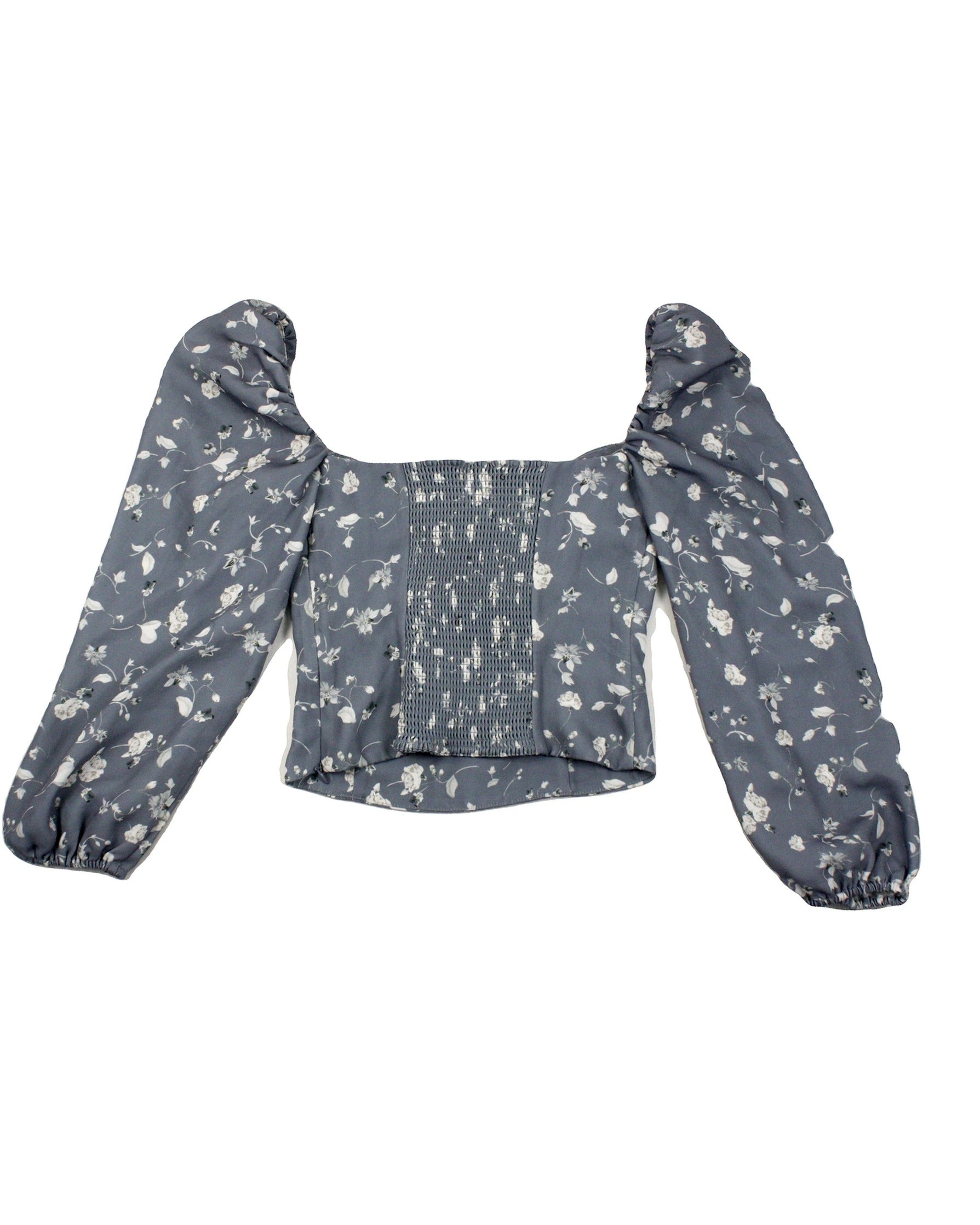 Wilfred Women's Blue, White and Teal Floral Long Sleeve Top – Size XS