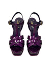 Yves Saint Laurent Size 36.5 Purple Patent Leather Tribute Sandals