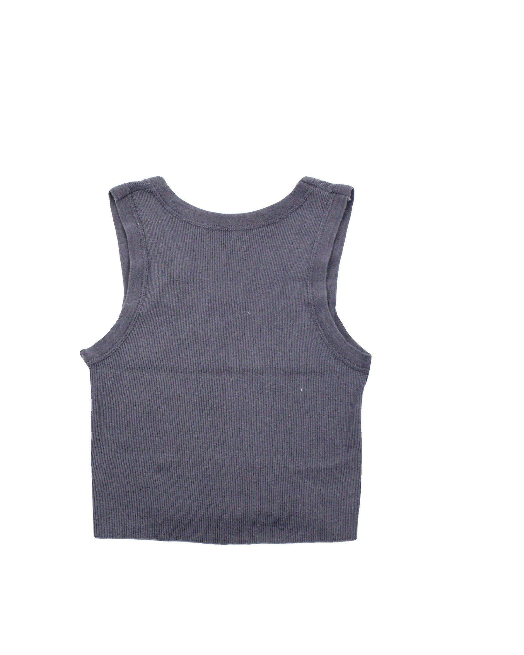 Brandy Melville Women's Navy Rib-Knit Cotton Tank Top