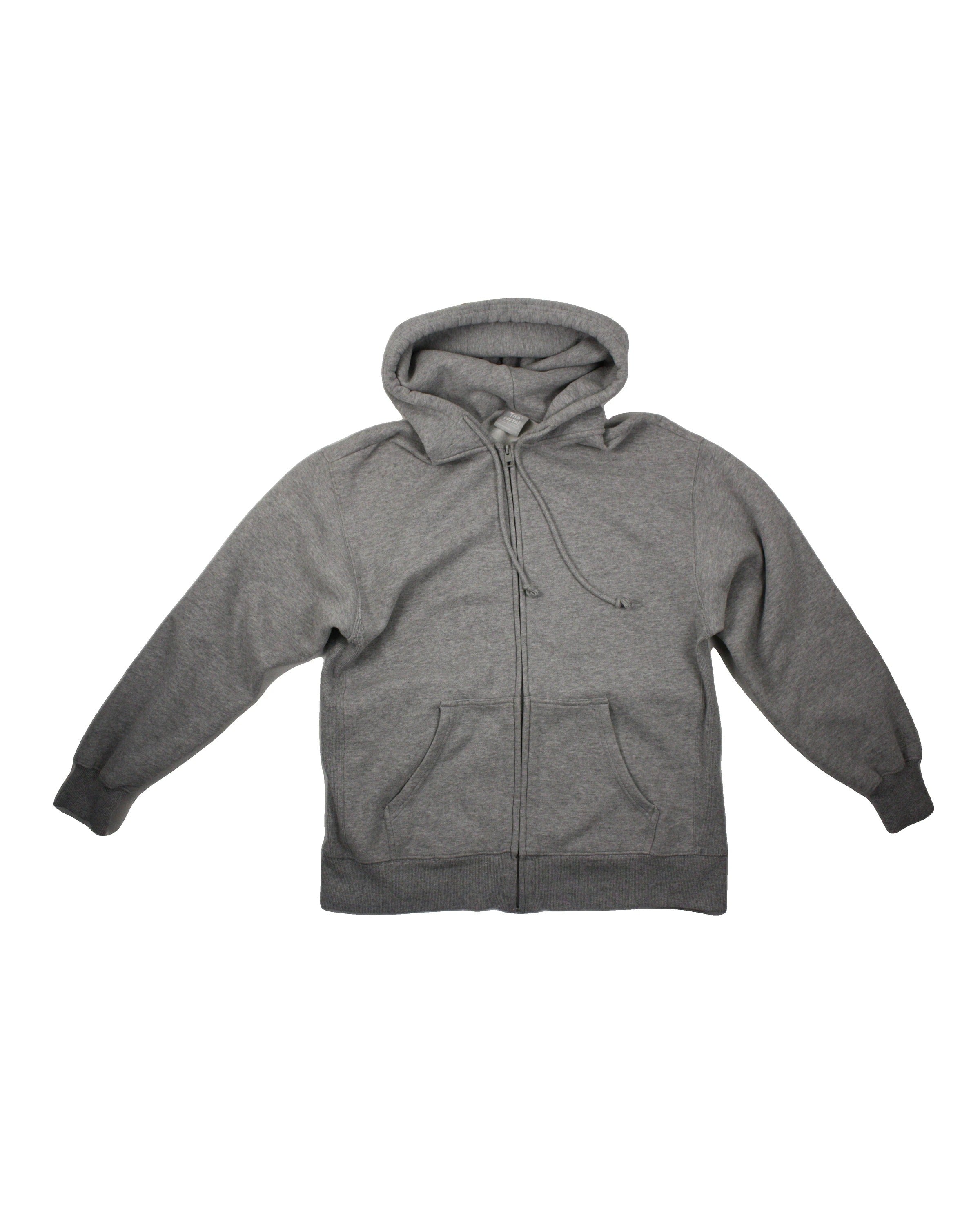 TNA CozyAF Women's Grey Zip-Front Hooded Sweatshirt – Size 1