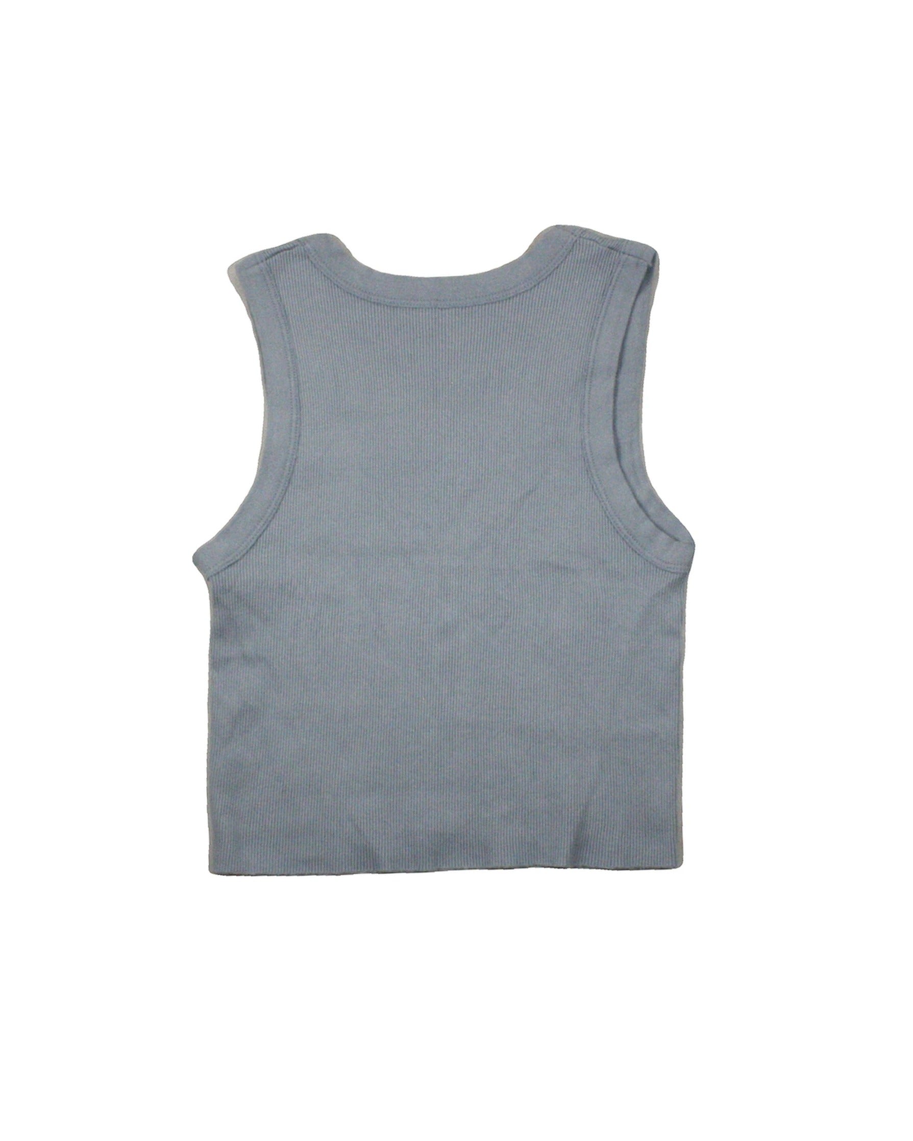 Brandy Melville Women's Light Blue Rib-Knit Cotton Sleeveless Crop Top