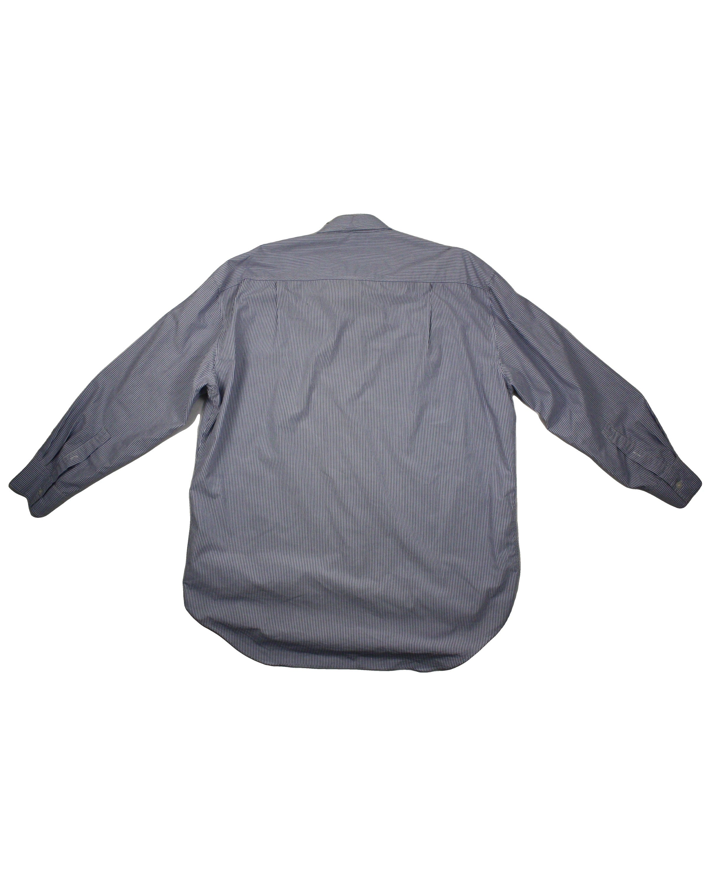 Uniqlo Women's White and Blue Cotton-Blend Long Sleeve Shirt – Size M