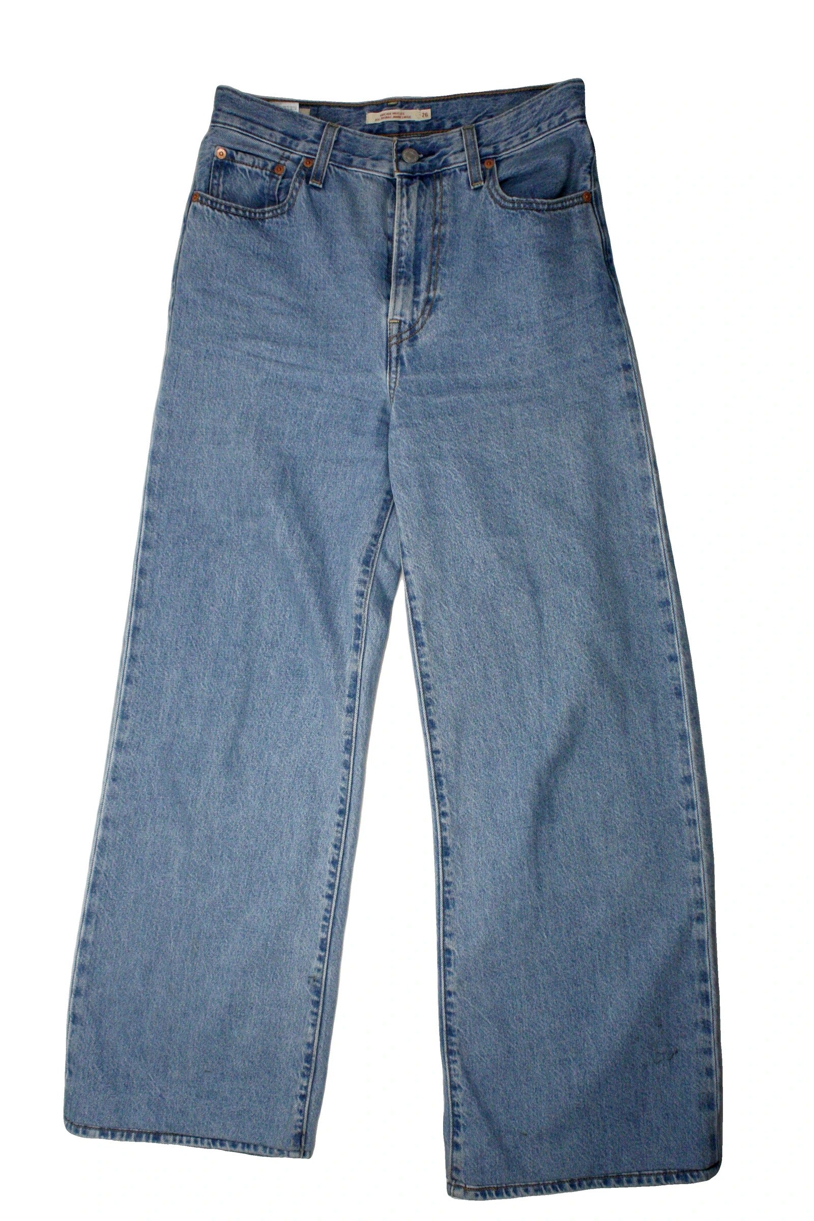 Levi's Women's Blue High-Rise Wide-Leg Ribcage Jeans – Size 26