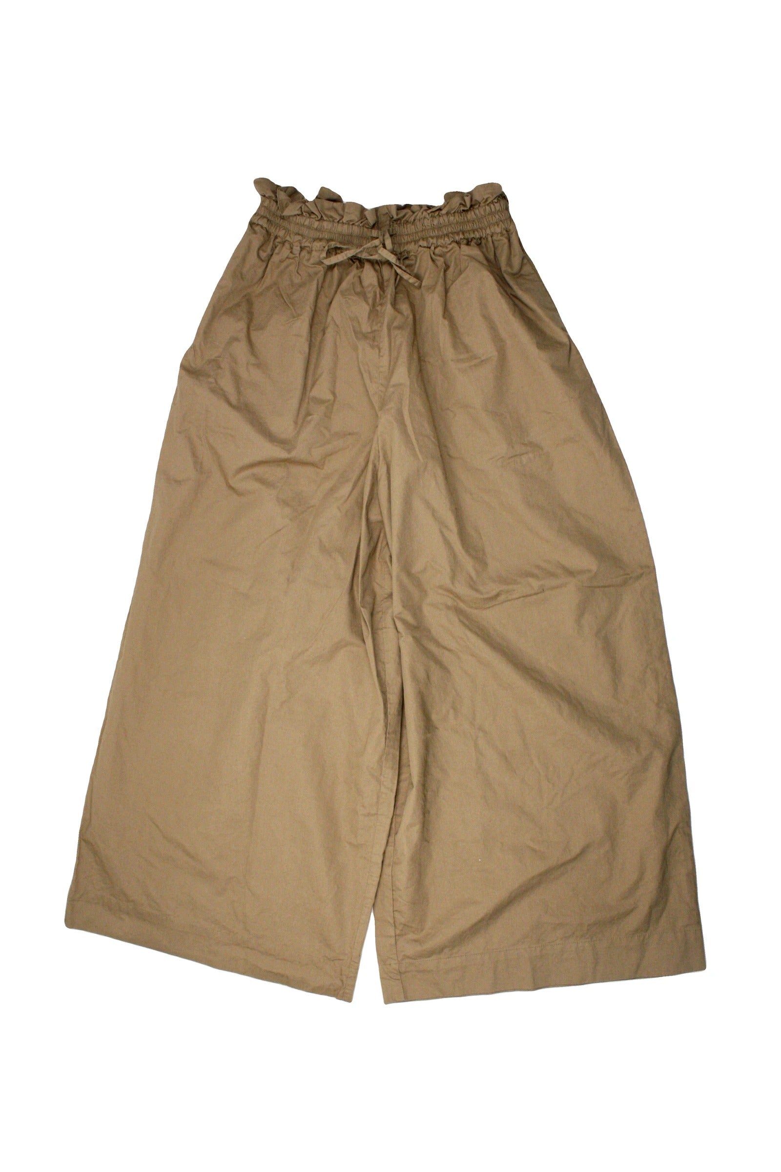 Resimple Women's Dark Camel Wide-Leg Pants with Elastic Drawstring Waist – Size 26