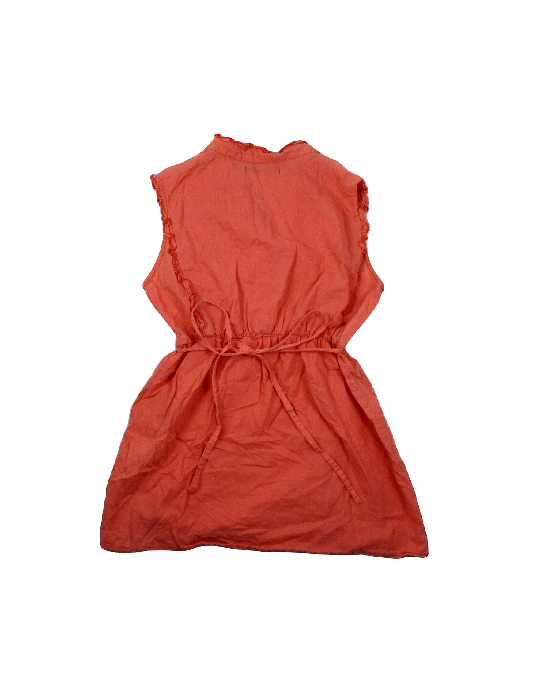 Song Luxury Women's Coral Cotton Sleeveless Top with Pintuck Detail – Size S
