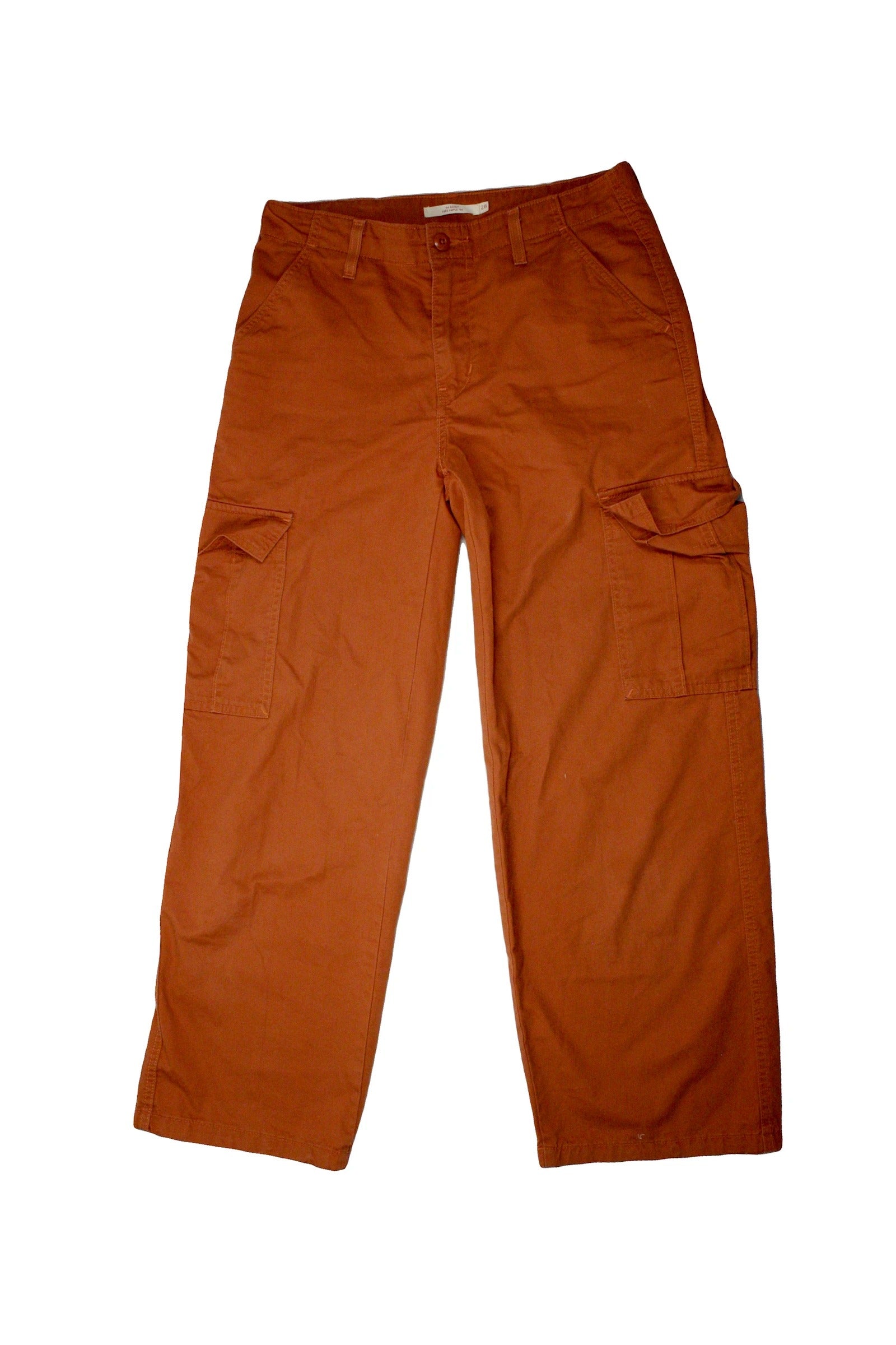 Levi's Women's Orange High-Rise Wide-Leg Cargo Pants – Size 28