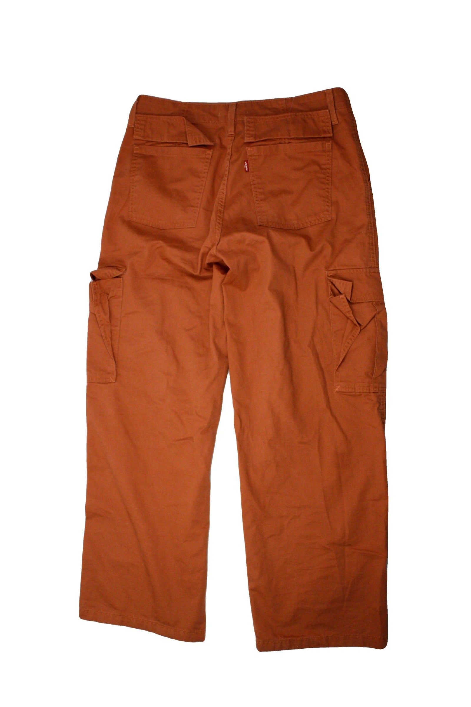Levi's Women's Orange High-Rise Wide-Leg Cargo Pants – Size 28