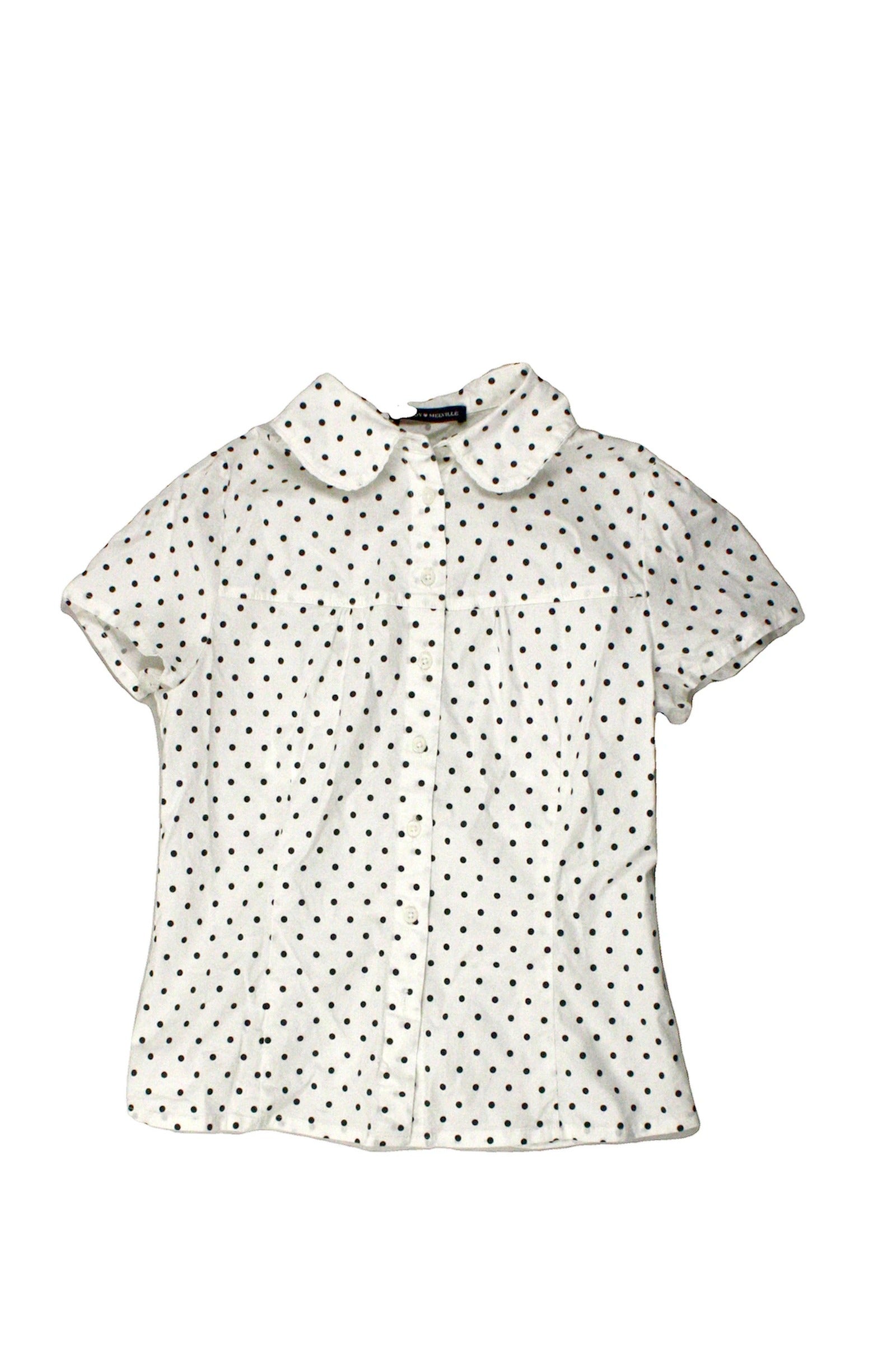 Brandy Melville Women's Black and White Sleeveless Shirt with Polka Dot Front Panel