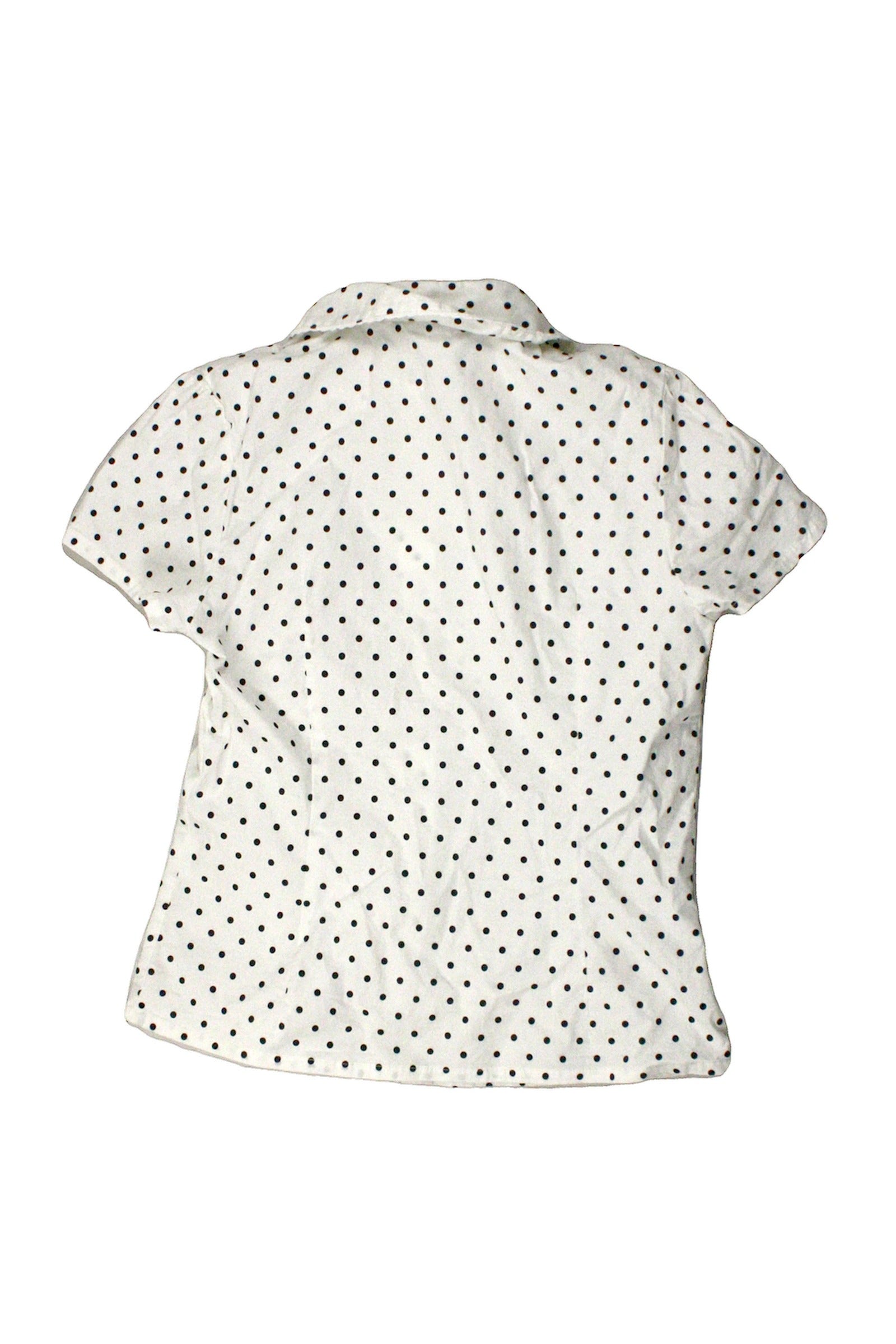 Brandy Melville Women's Black and White Sleeveless Shirt with Polka Dot Front Panel