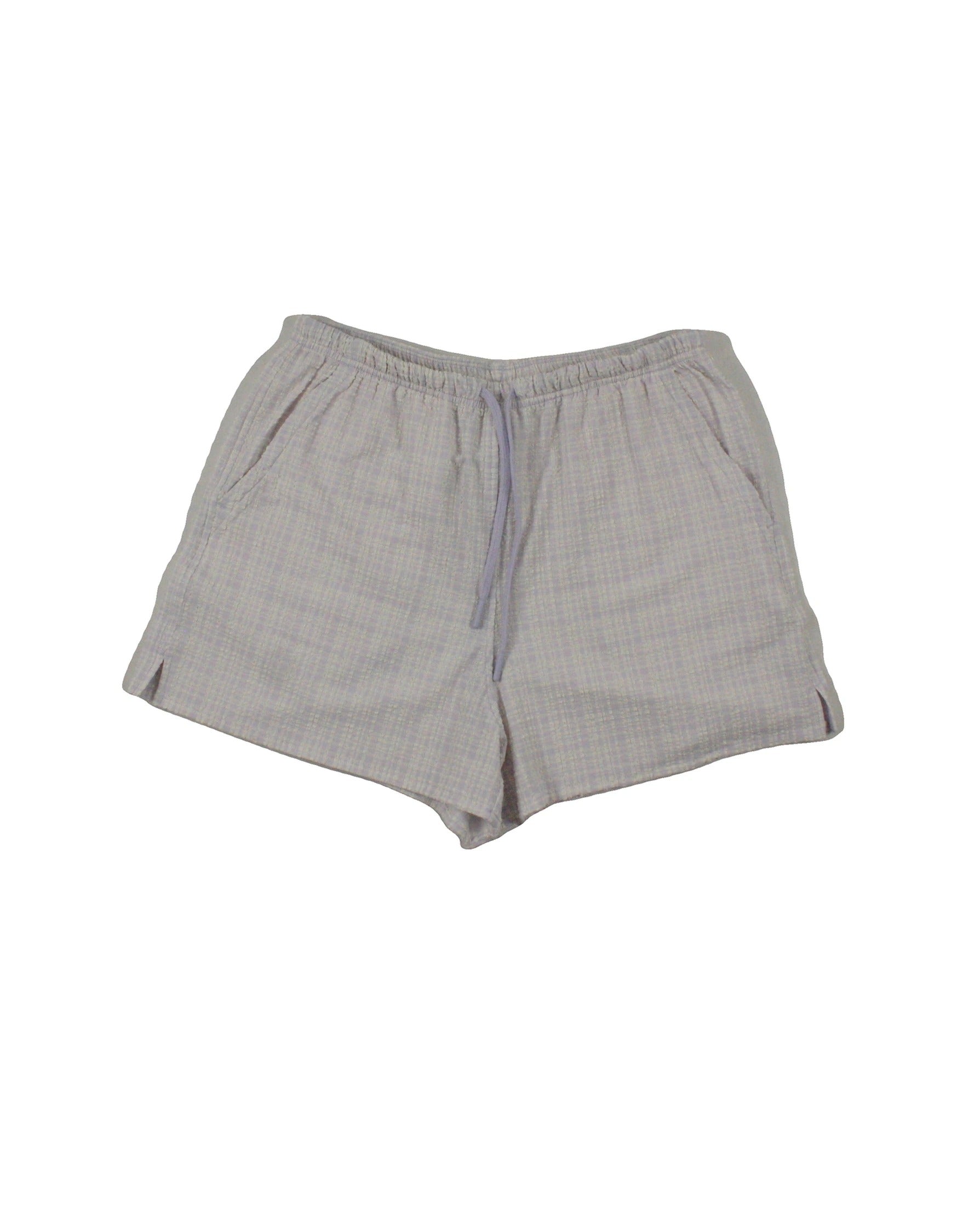 Lululemon Women's Cream/Purple Plaid Shorts with Drawstring Waist – Size 28
