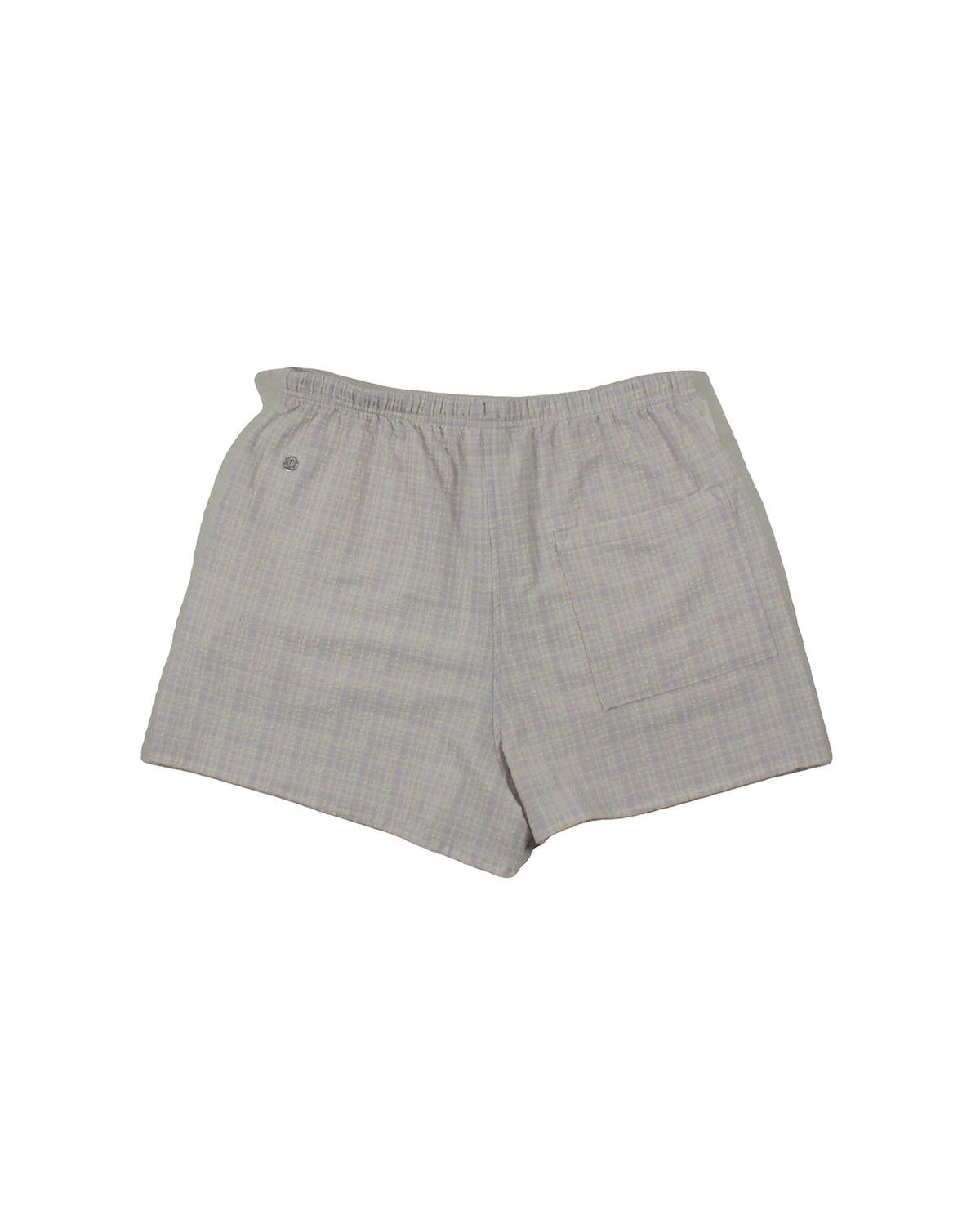 Lululemon Women's Cream/Purple Plaid Shorts with Drawstring Waist – Size 28