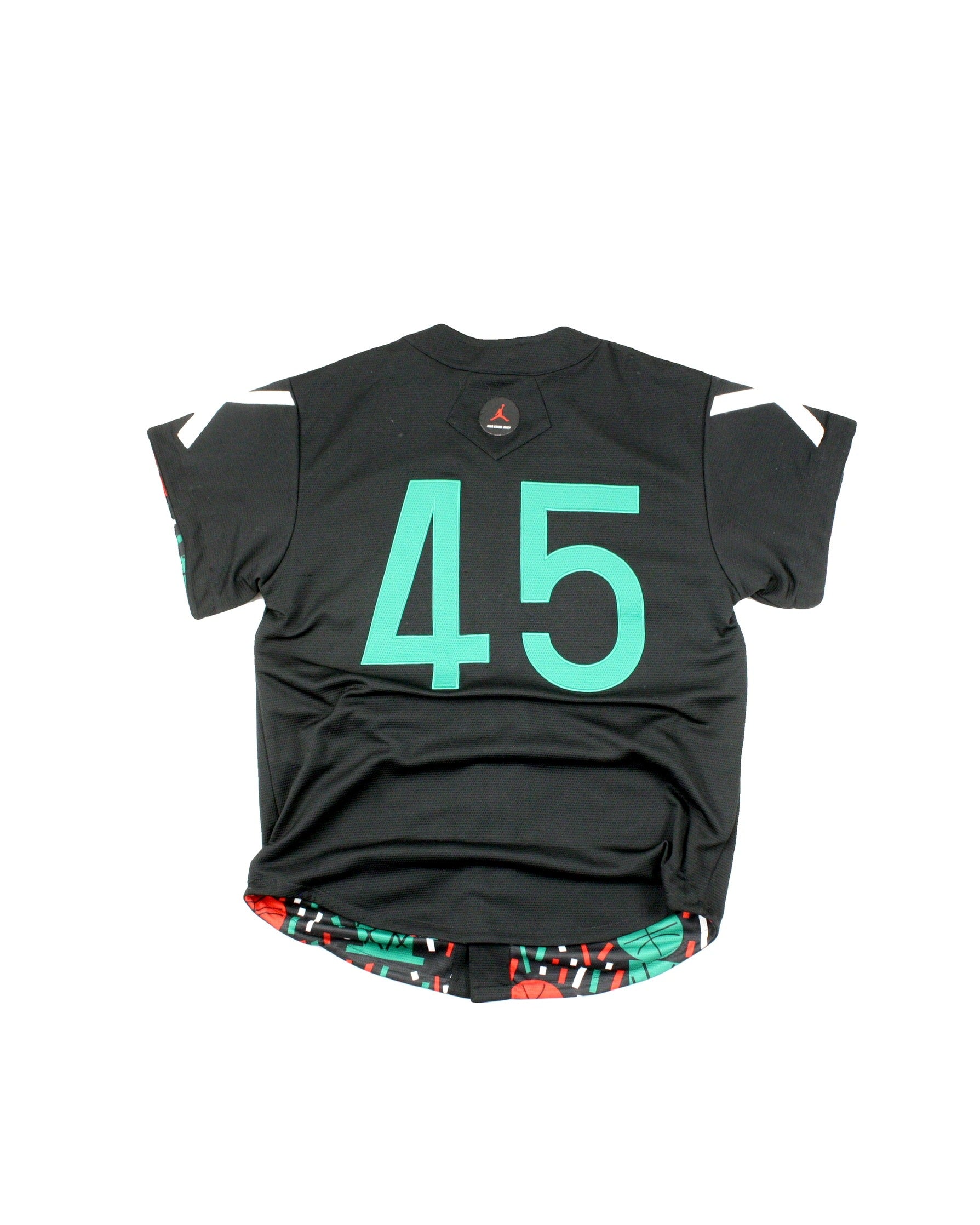 Jordan x Nina Chanel Abney Men's Black/Red/Green/White Short Sleeve Snap-Up Top – Size XS