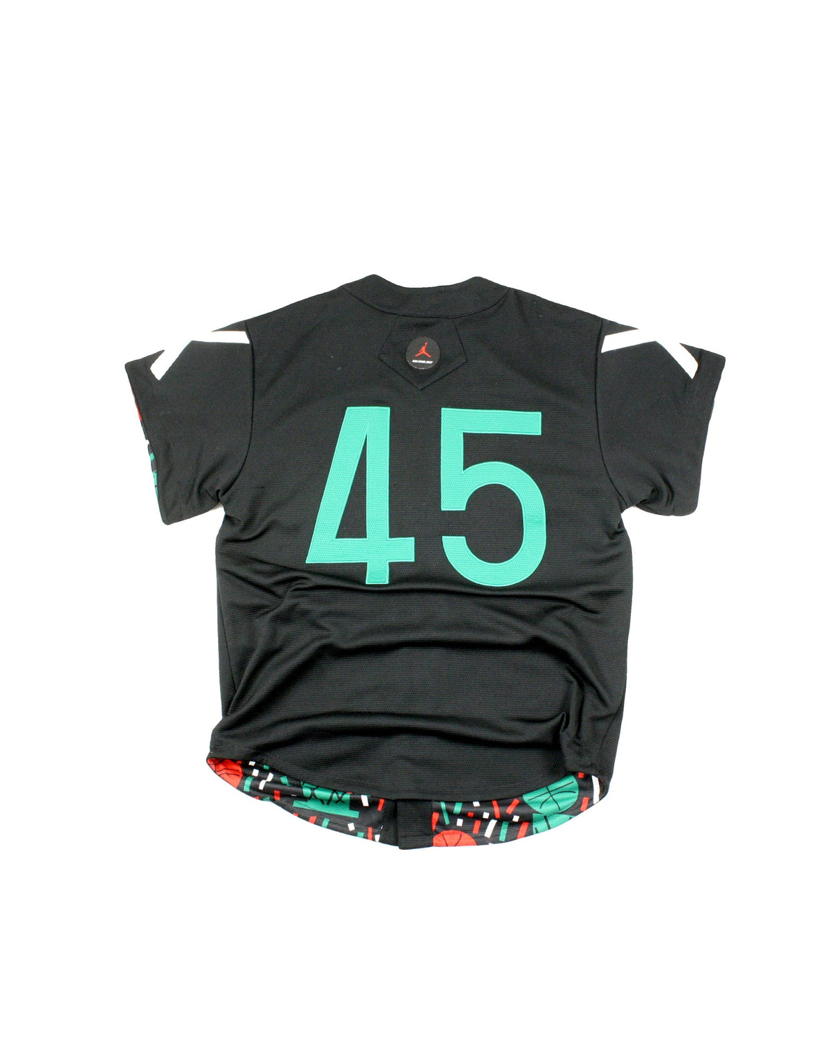 Jordan x Nina Chanel Abney Men's Black/Red/Green/White Short Sleeve Snap-Up Top – Size XS