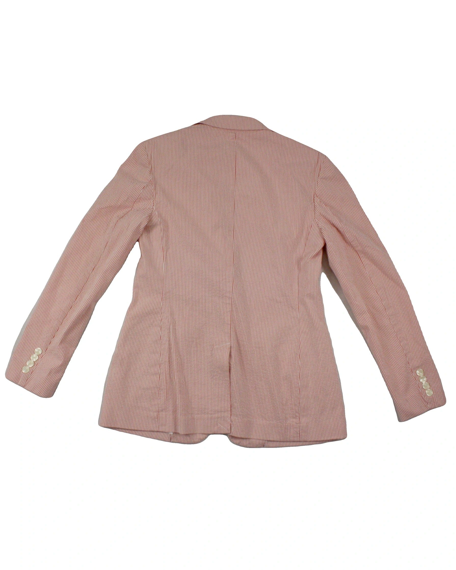Ralph Lauren Women's Red/White Long Sleeve Blazer with Lapels and Single-Button Front