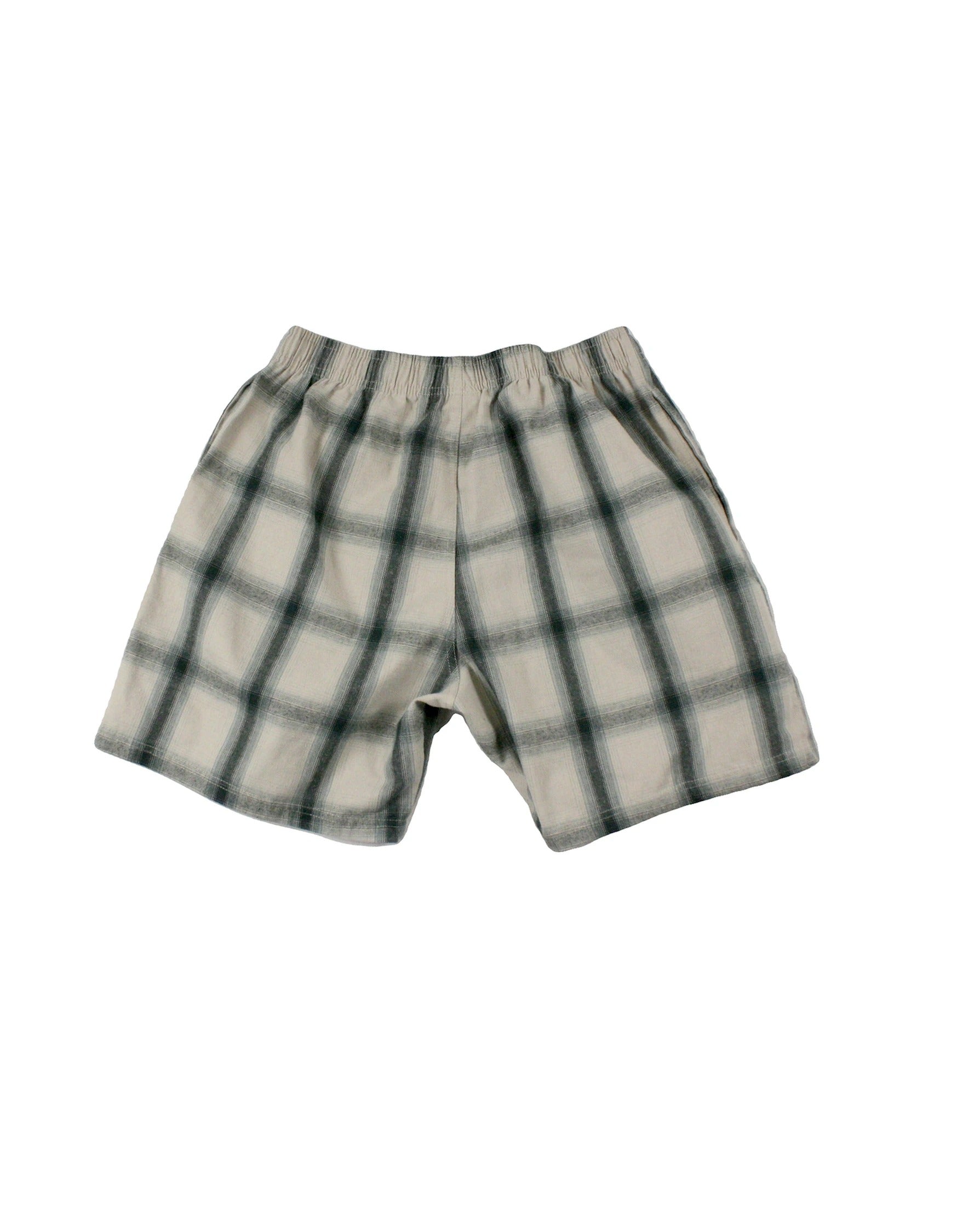 SLB Men's Green/Tan Plaid Shorts with Stretch Waistband and Drawstring – Size 28