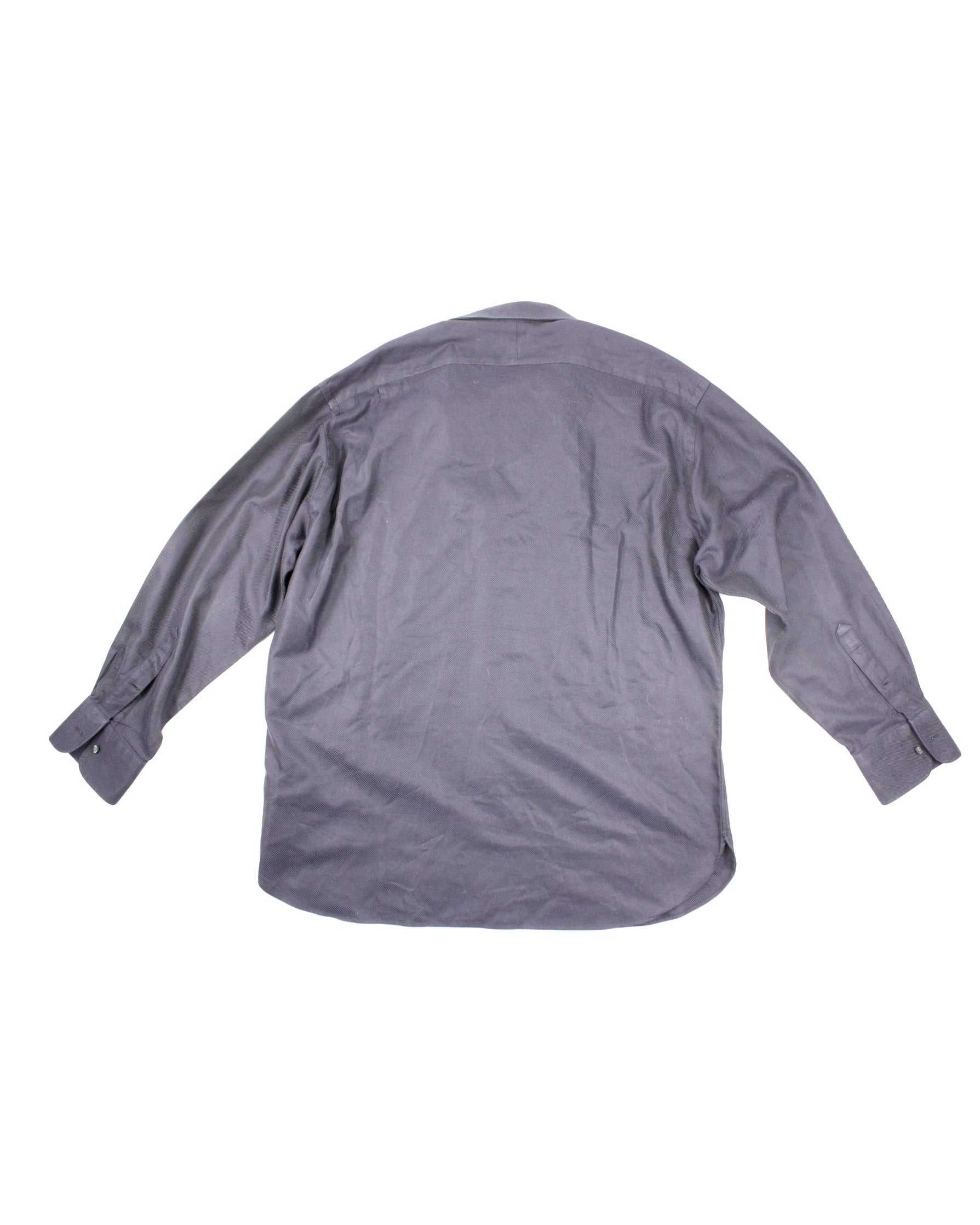 John W. Nordstrom Men's Navy Long Sleeve Egyptian Cotton Shirt with Collar and Button Front