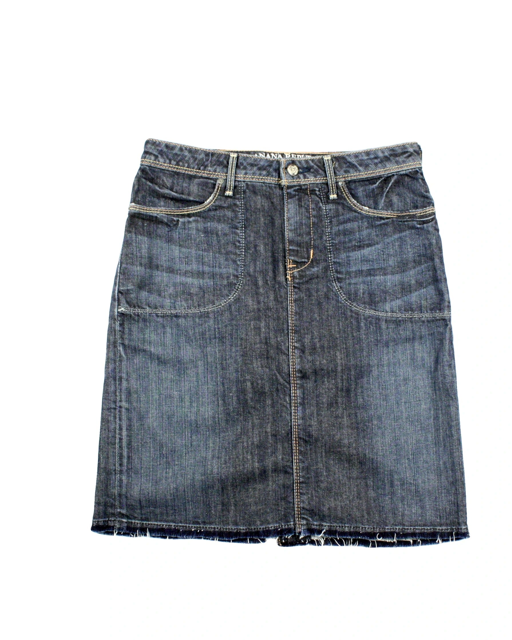 Banana Republic Women's Blue Medium Wash Denim Pencil Midi Skirt – Size 28