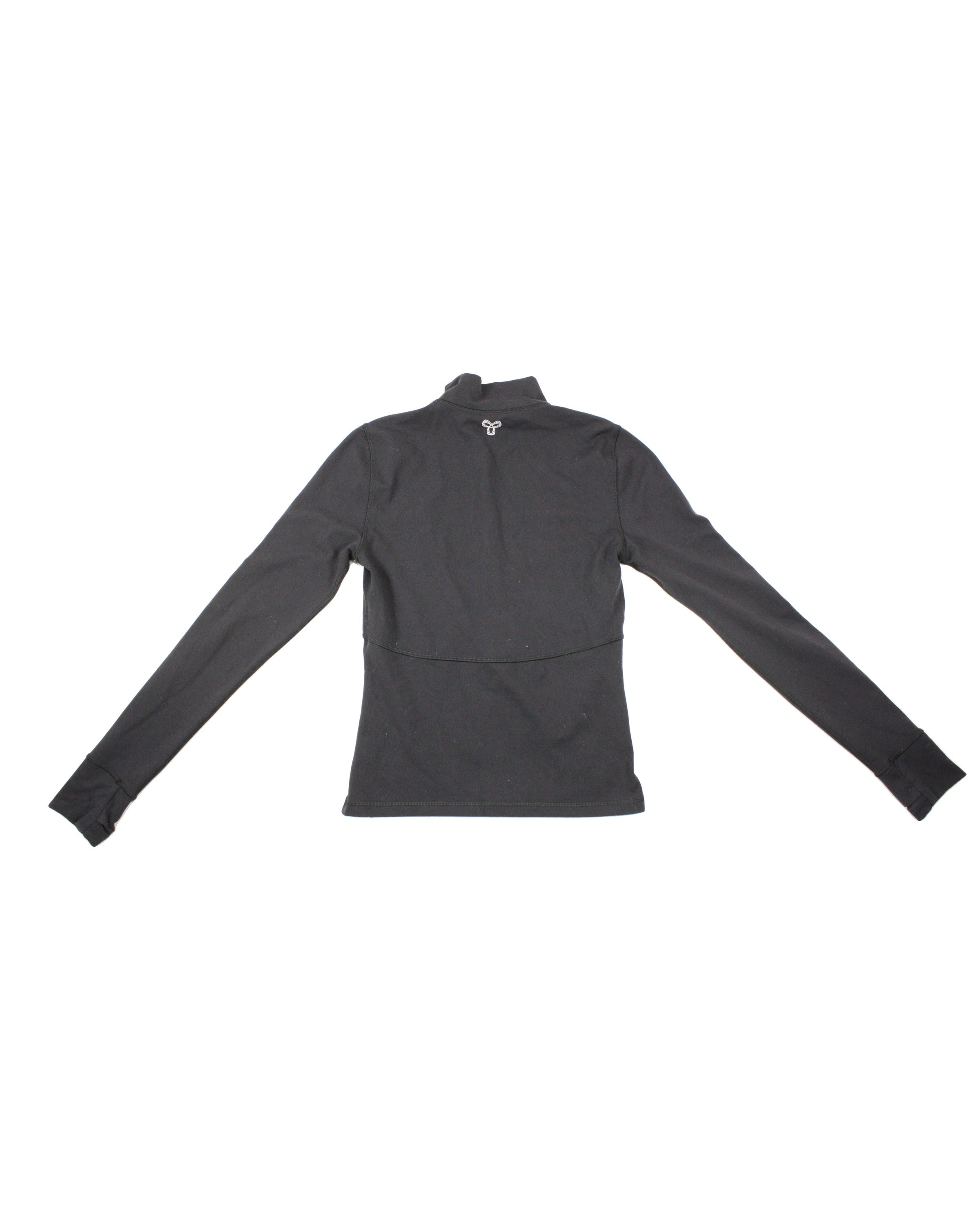 TNA Women's Black Long Sleeve Sweatshirt with High Neck and Zip Front – Size S
