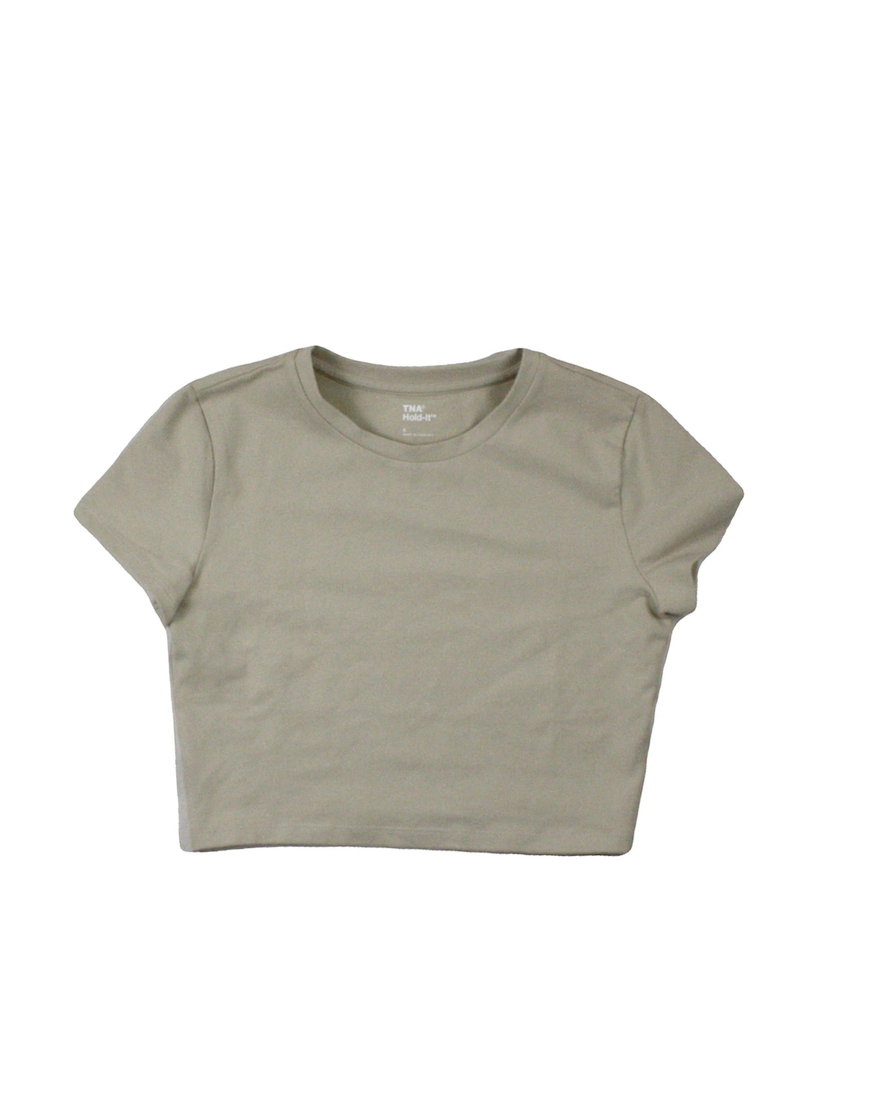 TNA Hold-It Women's Light Green Cropped Short Sleeve T-Shirt – Size S