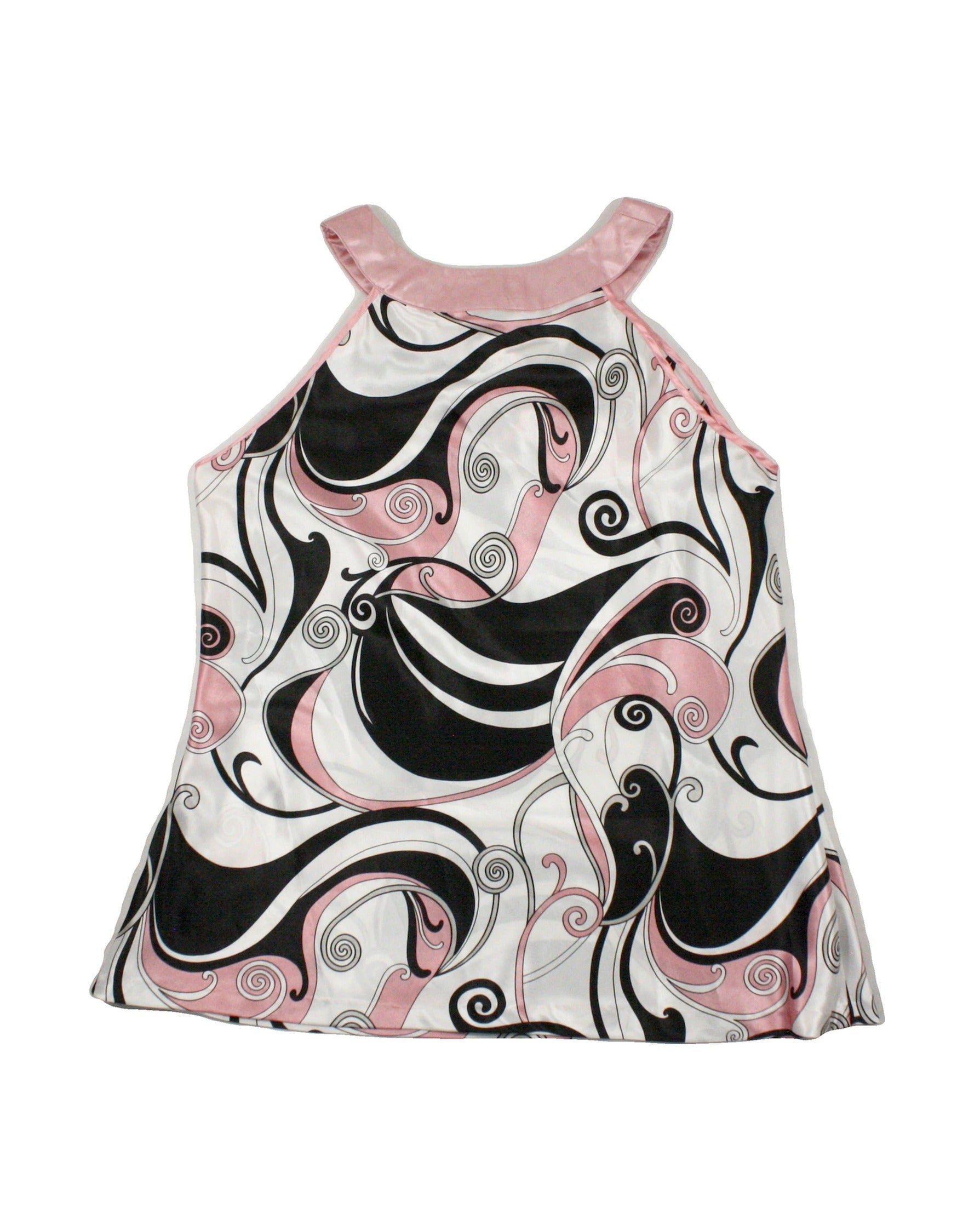 Beecher's Brook Women's Pink/White/Black Swirl Print Sleeveless Top – Size L