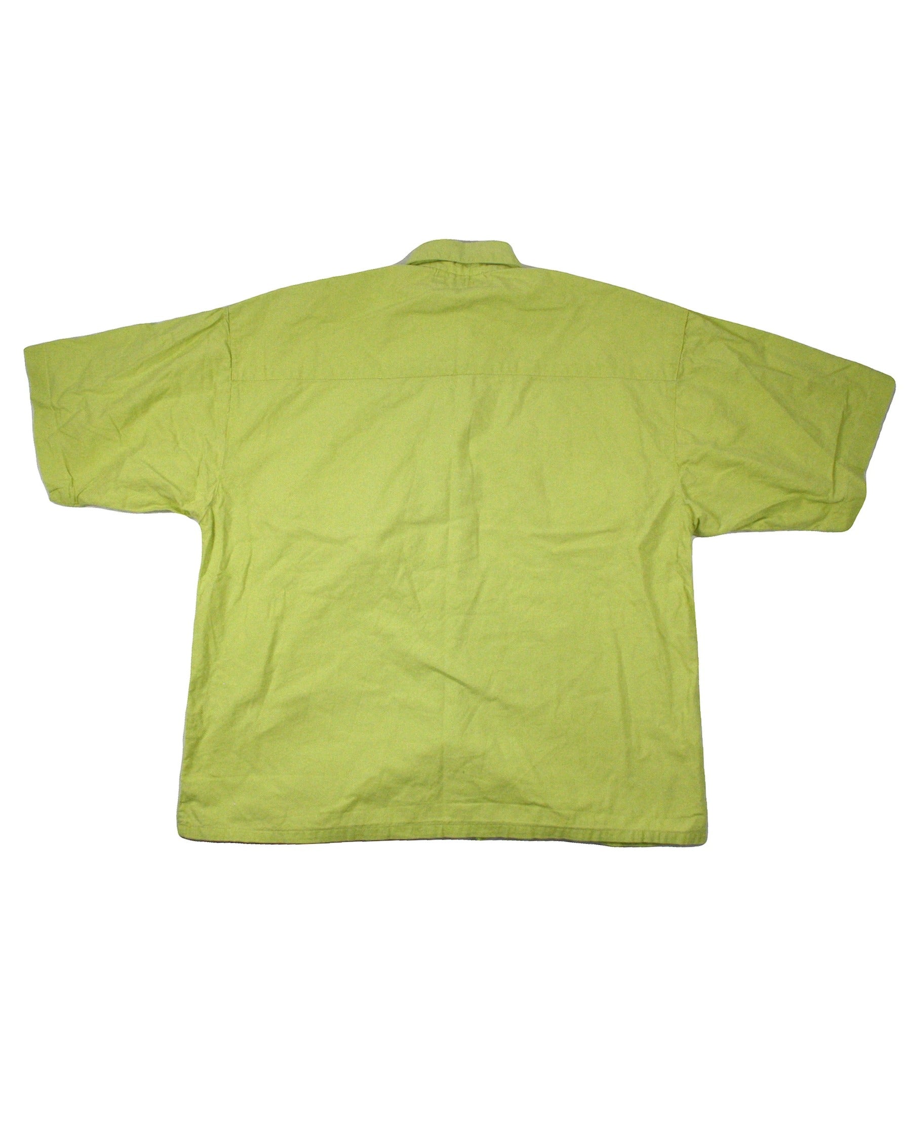 Coupe Women's Lime Cotton Short Sleeve Shirt with Front Patch – Size S