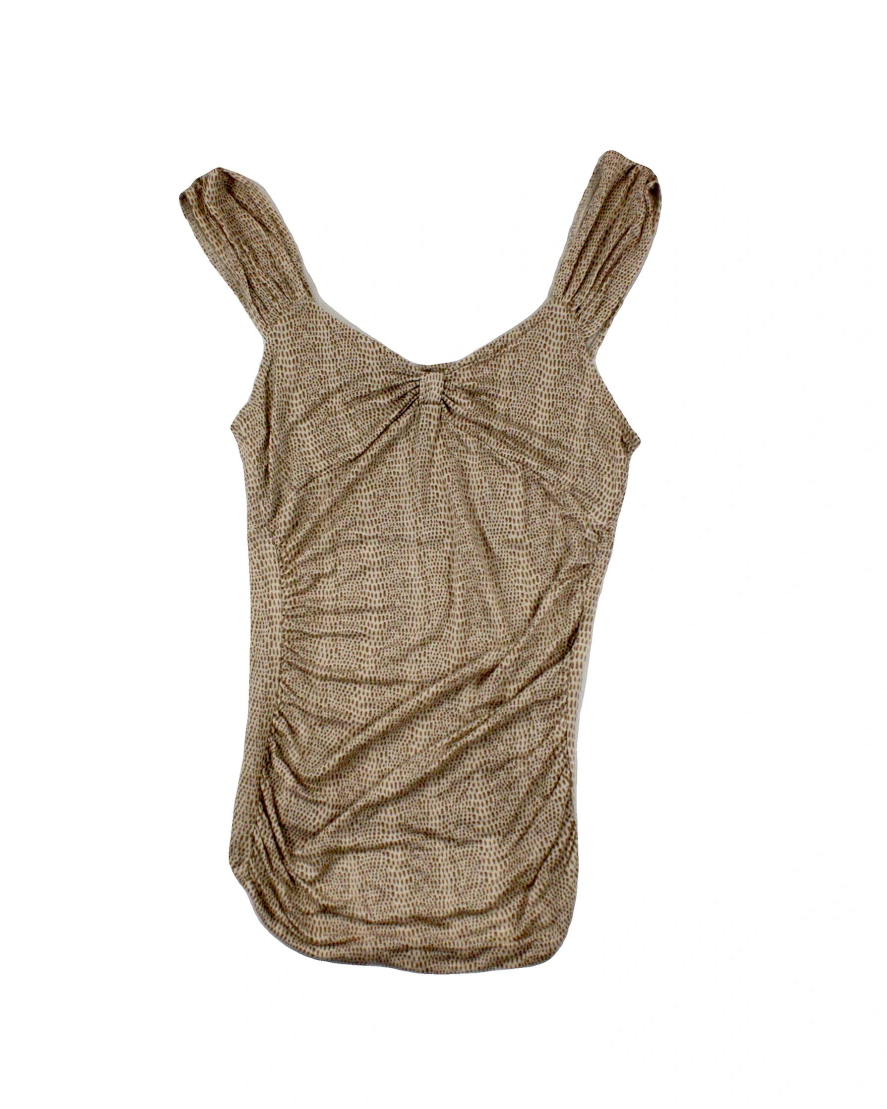 Club Monaco Women's Beige/Brown/Dark Brown Vintage Snakeskin Print Sleeveless Top – Size XS