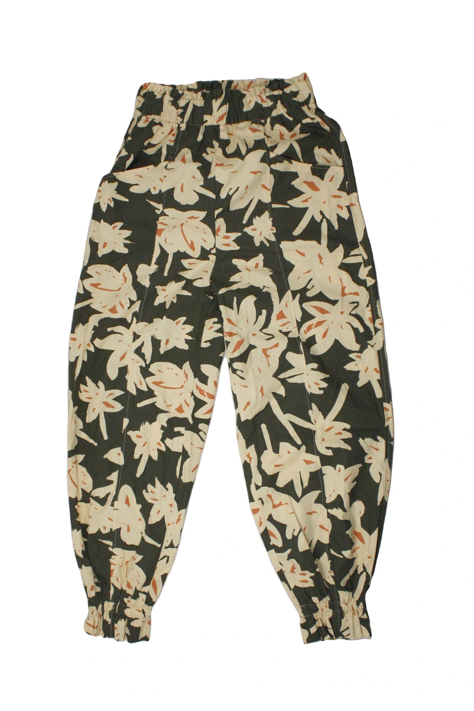 Zara Women's Dark Olive/Light Yellow/Orange Floral Panelled Pants – Size 26