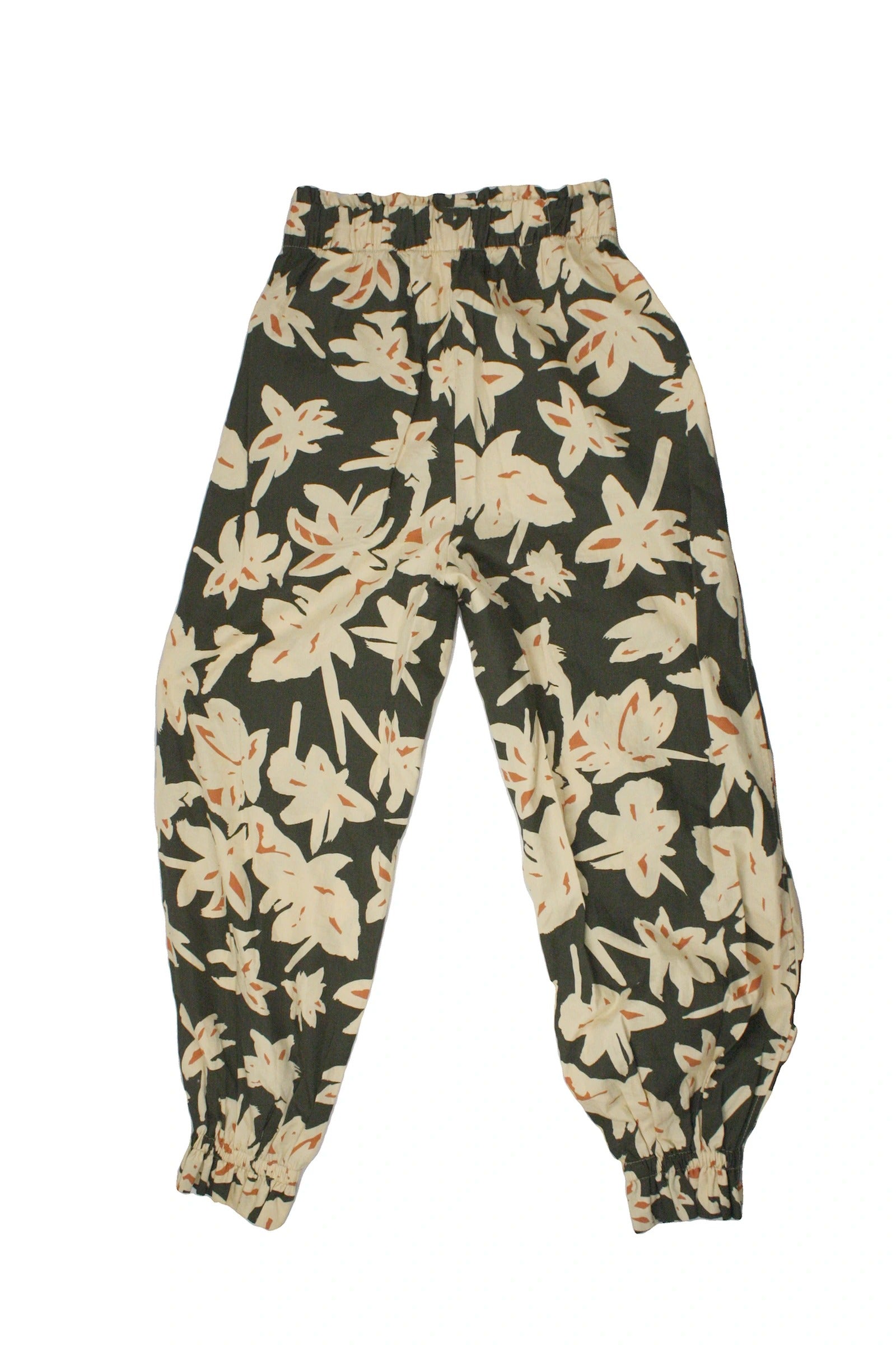 Zara Women's Dark Olive/Light Yellow/Orange Floral Panelled Pants – Size 26