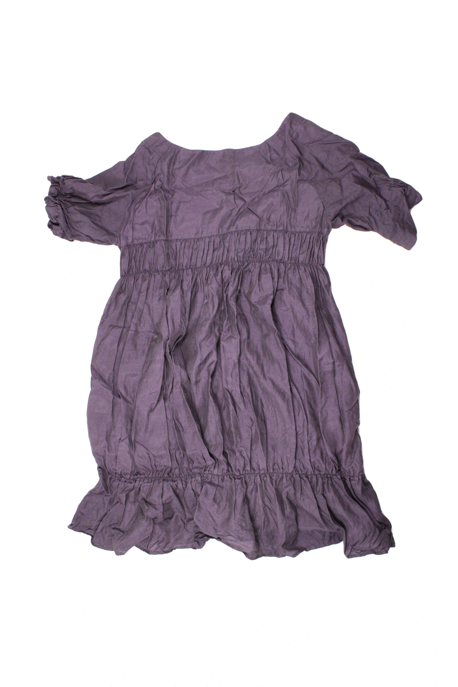 Ali Ra Women's Dark Purple Short Sleeve Empire-Waist Dress
