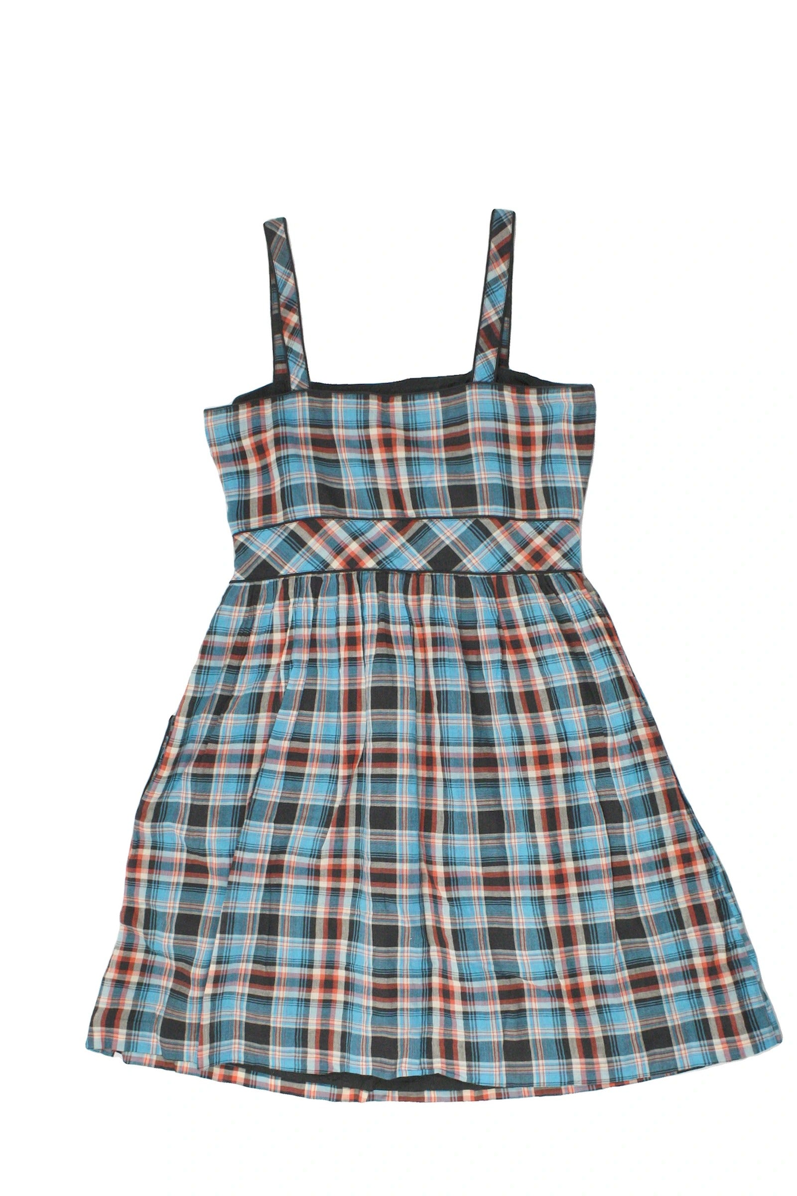 Kensie Girl Women's Blue/Black/Red/Beige Plaid Sleeveless Dress – Size S