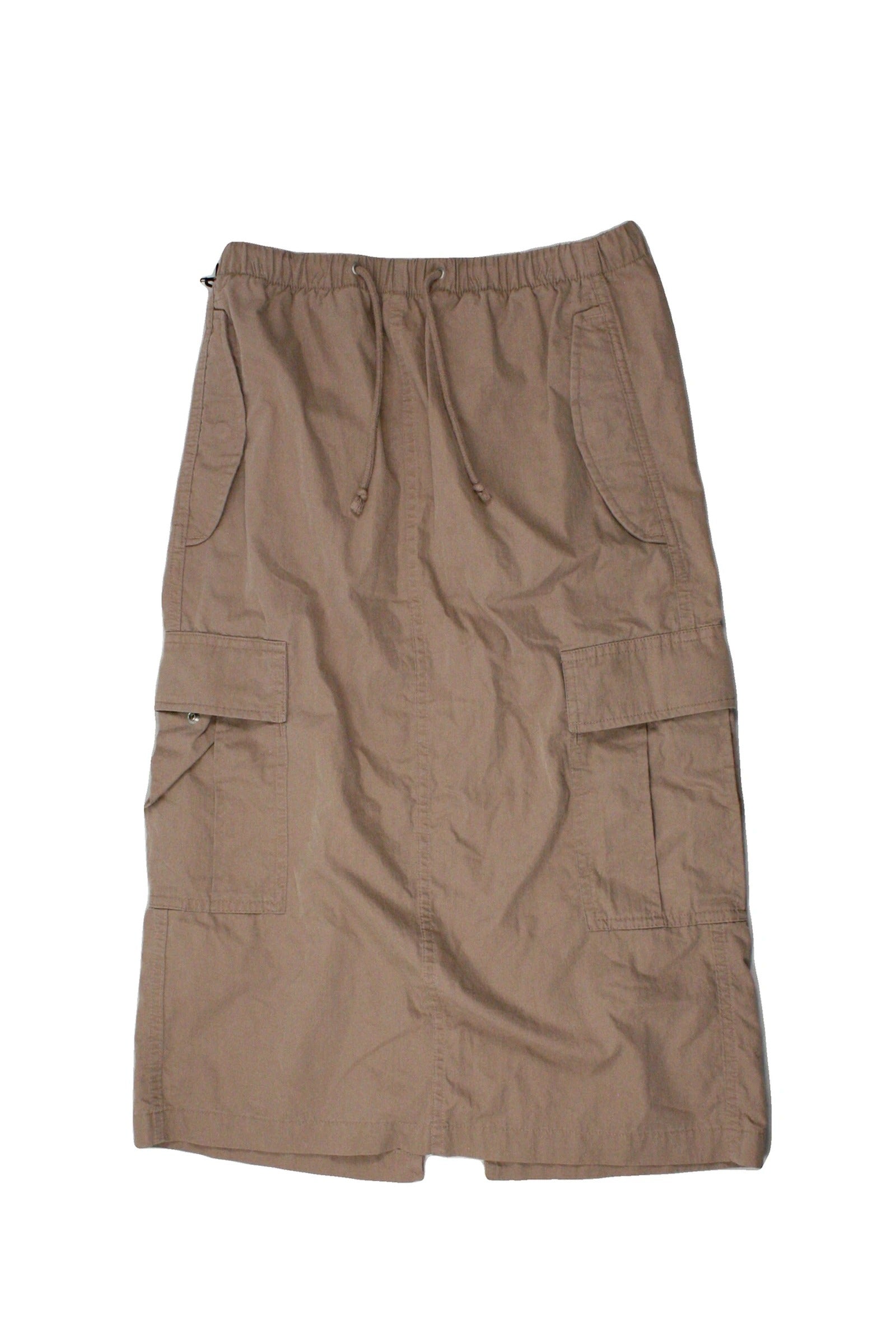 TNA Women's Tan Cargo Midi Skirt with Drawstring Waist – Size 26