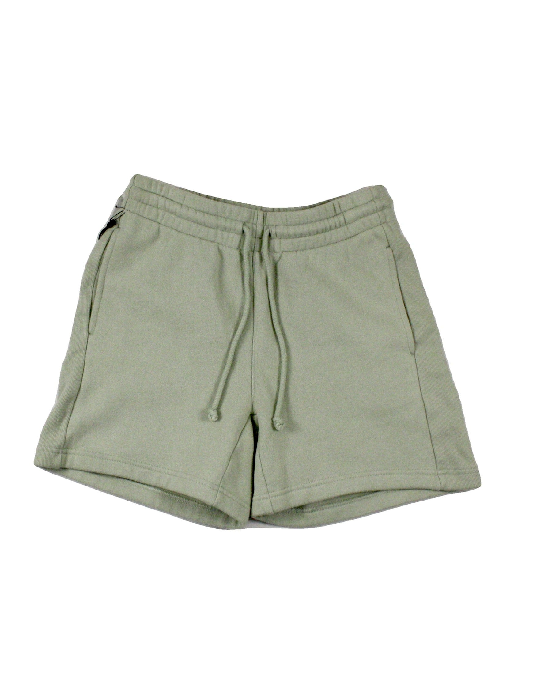 TNA Cozy Women's Light Green Drawstring Shorts with Ribbed Side Panels – Size 26